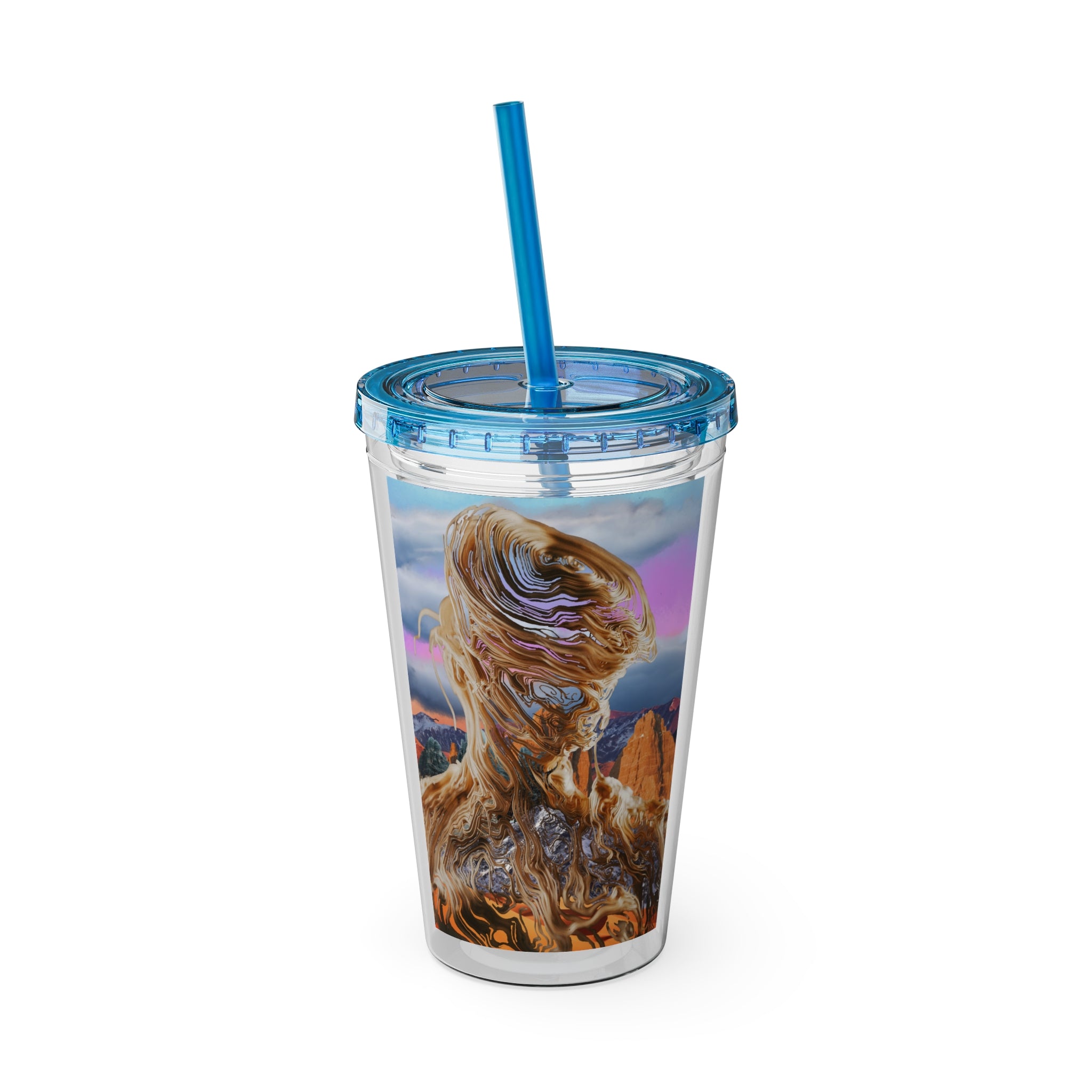 Squiggly Man - Sunsplash Tumbler with Straw, 16oz
