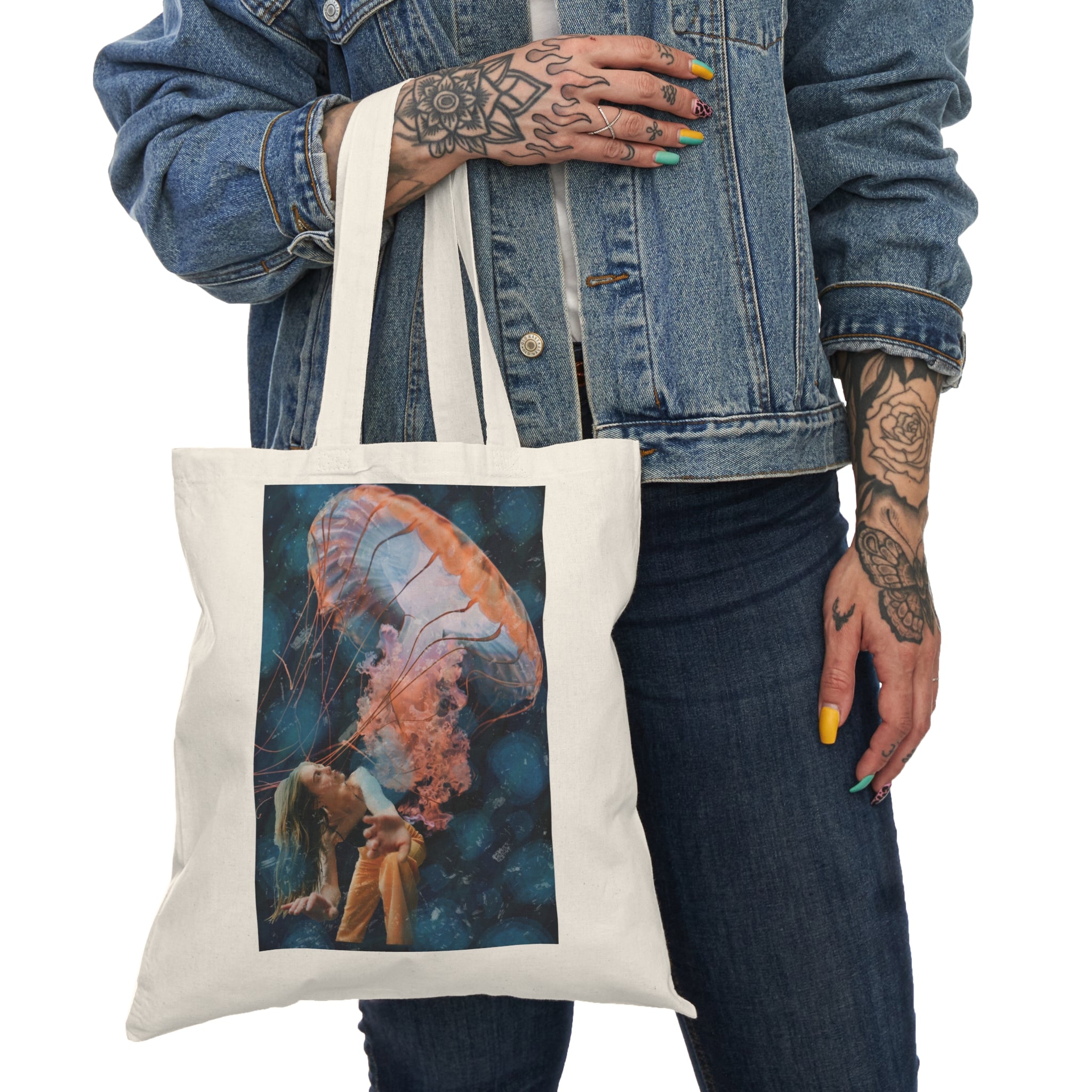Raining Jellyfish - Natural Tote Bag