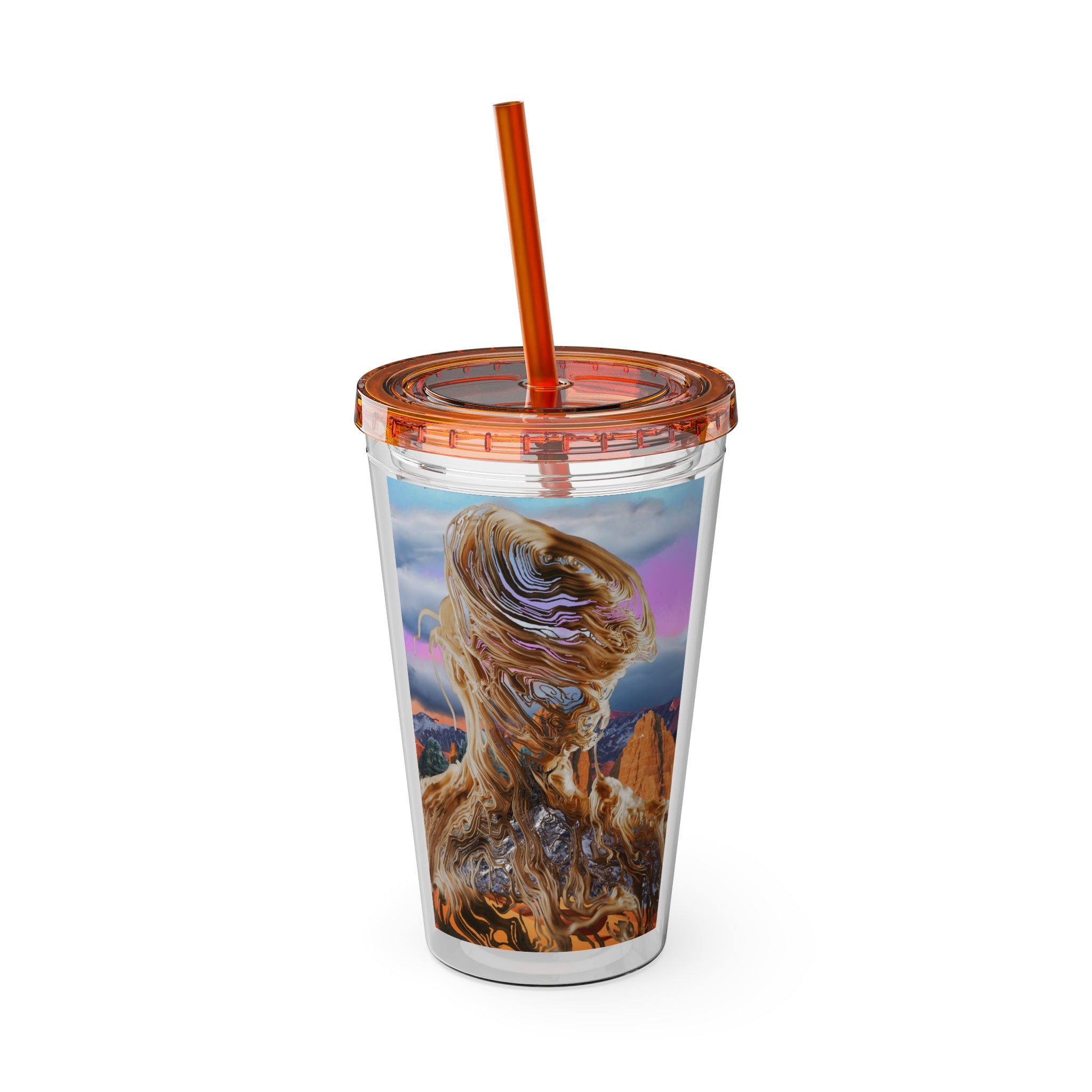Squiggly Man - Sunsplash Tumbler with Straw, 16oz