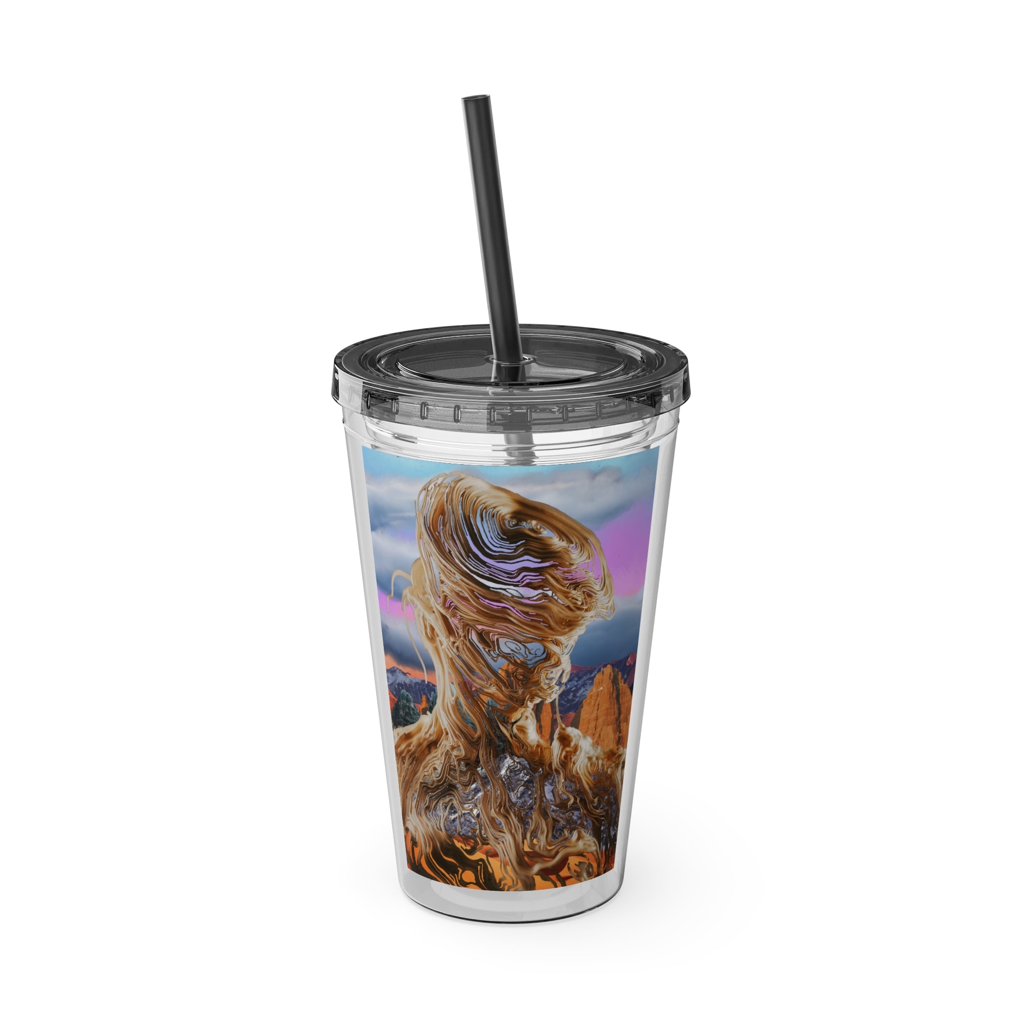 Squiggly Man - Sunsplash Tumbler with Straw, 16oz