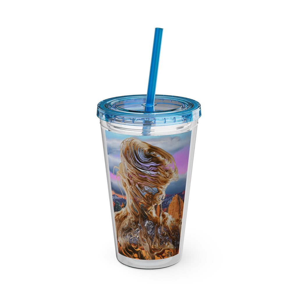 Squiggly Man - Sunsplash Tumbler with Straw, 16oz