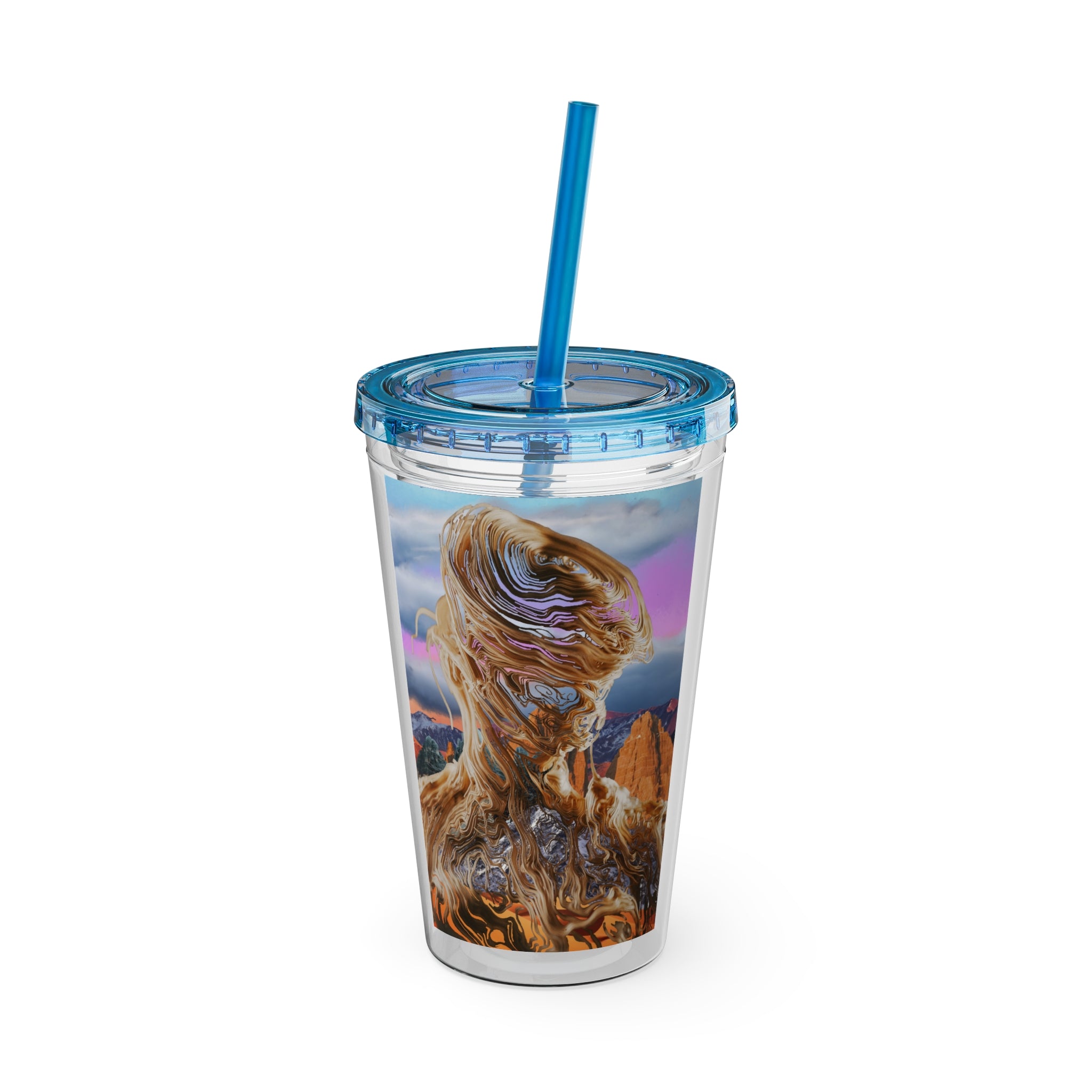 Squiggly Man - Sunsplash Tumbler with Straw, 16oz