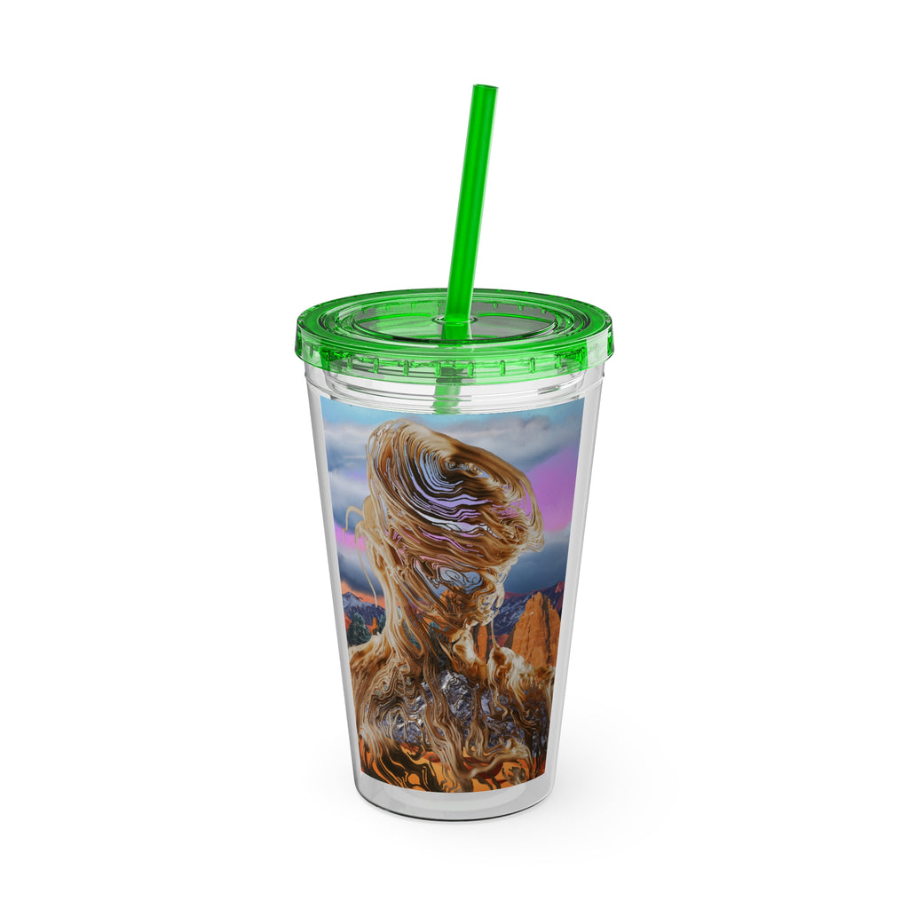 Squiggly Man - Sunsplash Tumbler with Straw, 16oz