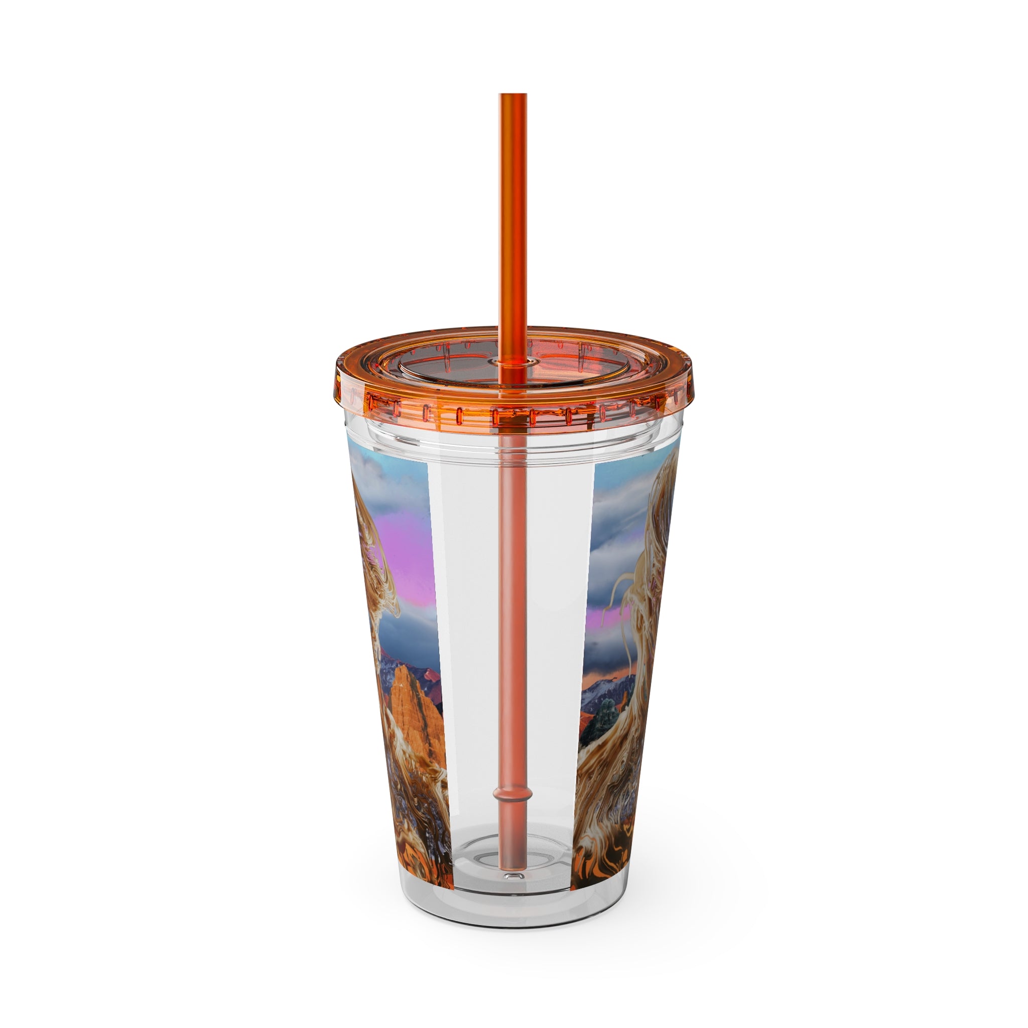 Squiggly Man - Sunsplash Tumbler with Straw, 16oz