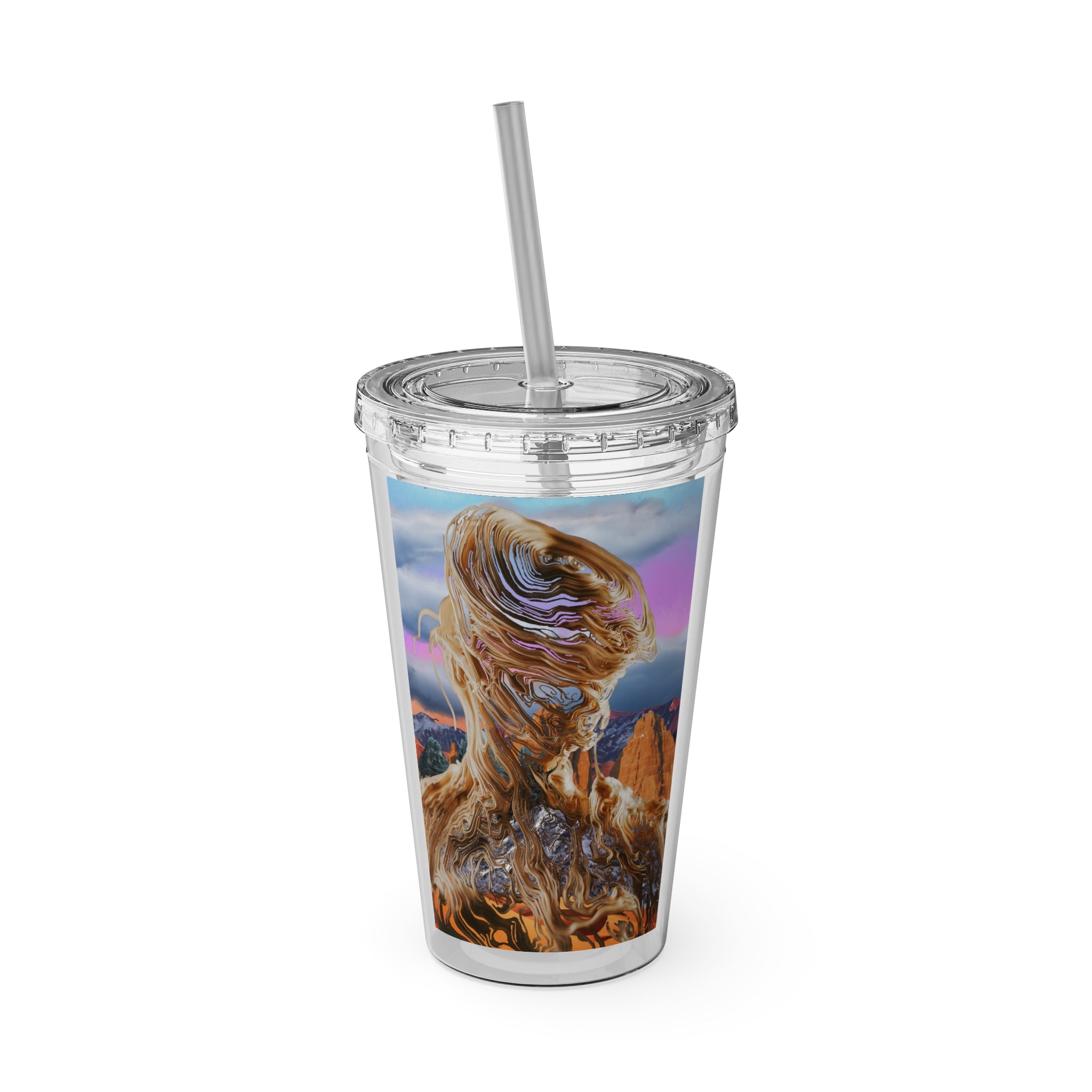Squiggly Man - Sunsplash Tumbler with Straw, 16oz
