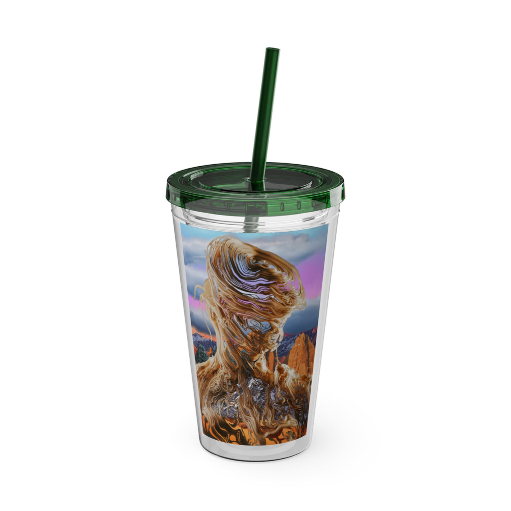 Squiggly Man - Sunsplash Tumbler with Straw, 16oz