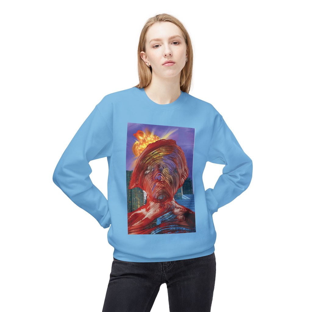 Swirly Man - Unisex Midweight Softstyle Fleece Crewneck Sweatshirt