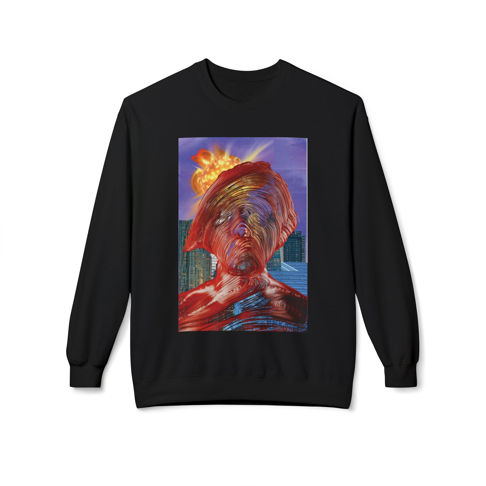 Swirly Man - Unisex Midweight Softstyle Fleece Crewneck Sweatshirt