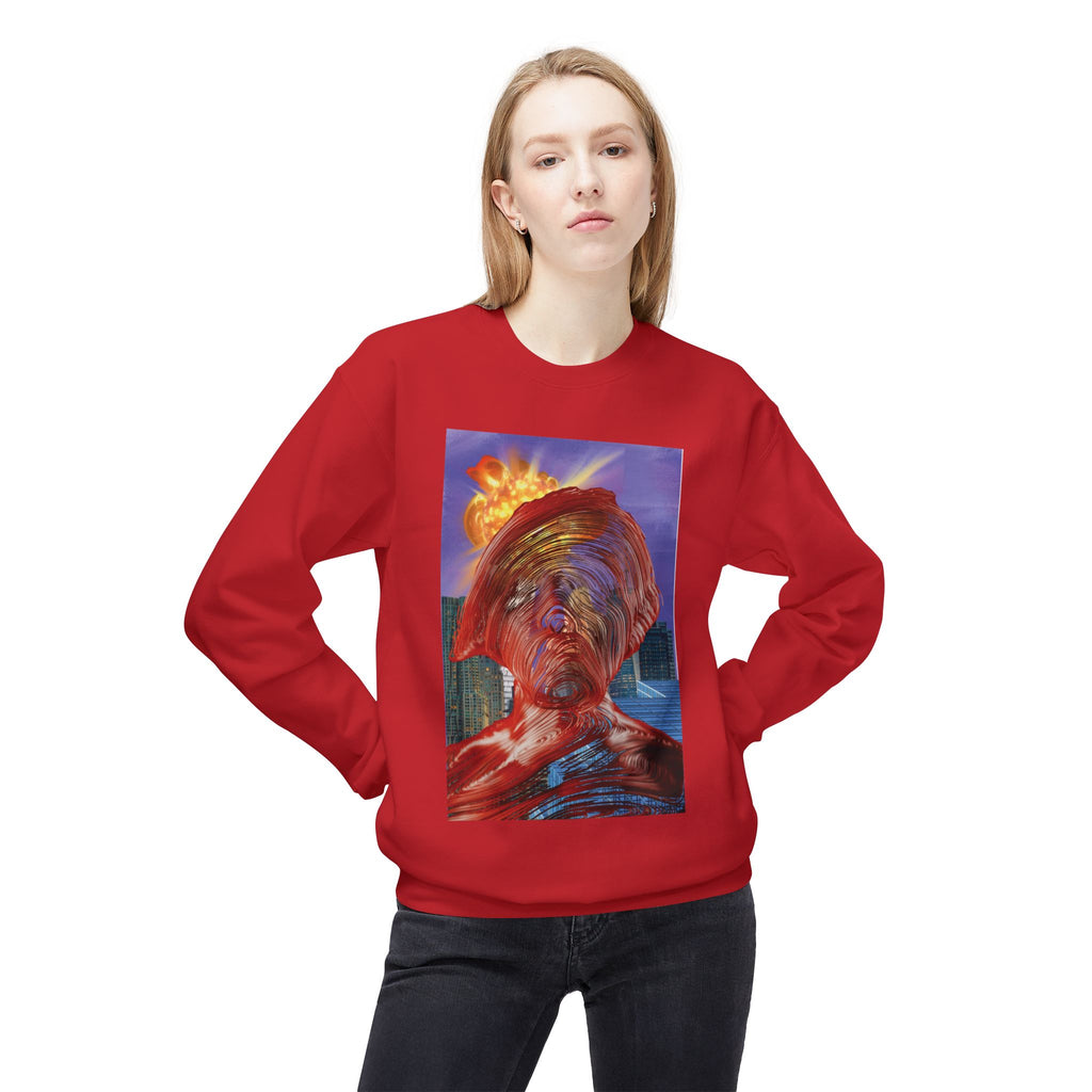Swirly Man - Unisex Midweight Softstyle Fleece Crewneck Sweatshirt