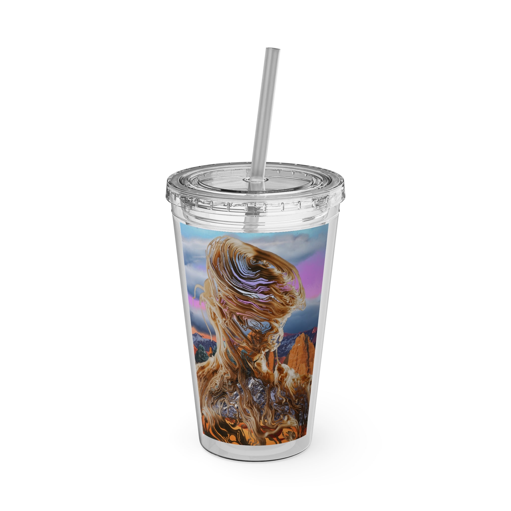 Squiggly Man - Sunsplash Tumbler with Straw, 16oz