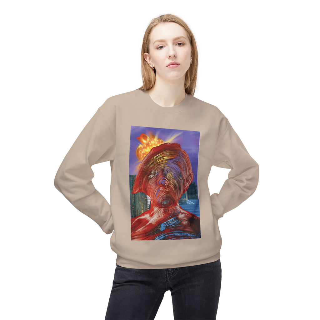 Swirly Man - Unisex Midweight Softstyle Fleece Crewneck Sweatshirt