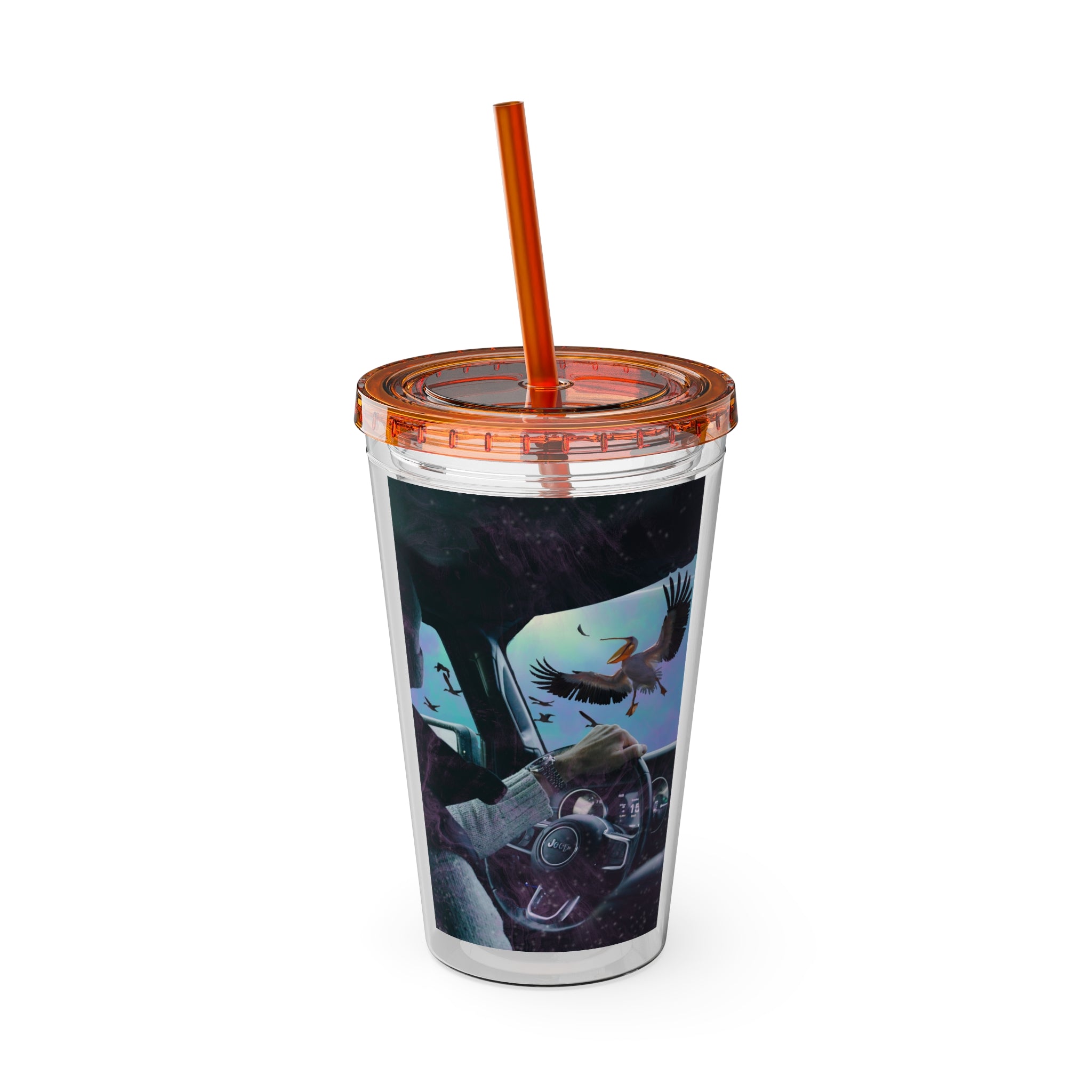 Surprise Visit - Sunsplash Tumbler with Straw, 16oz