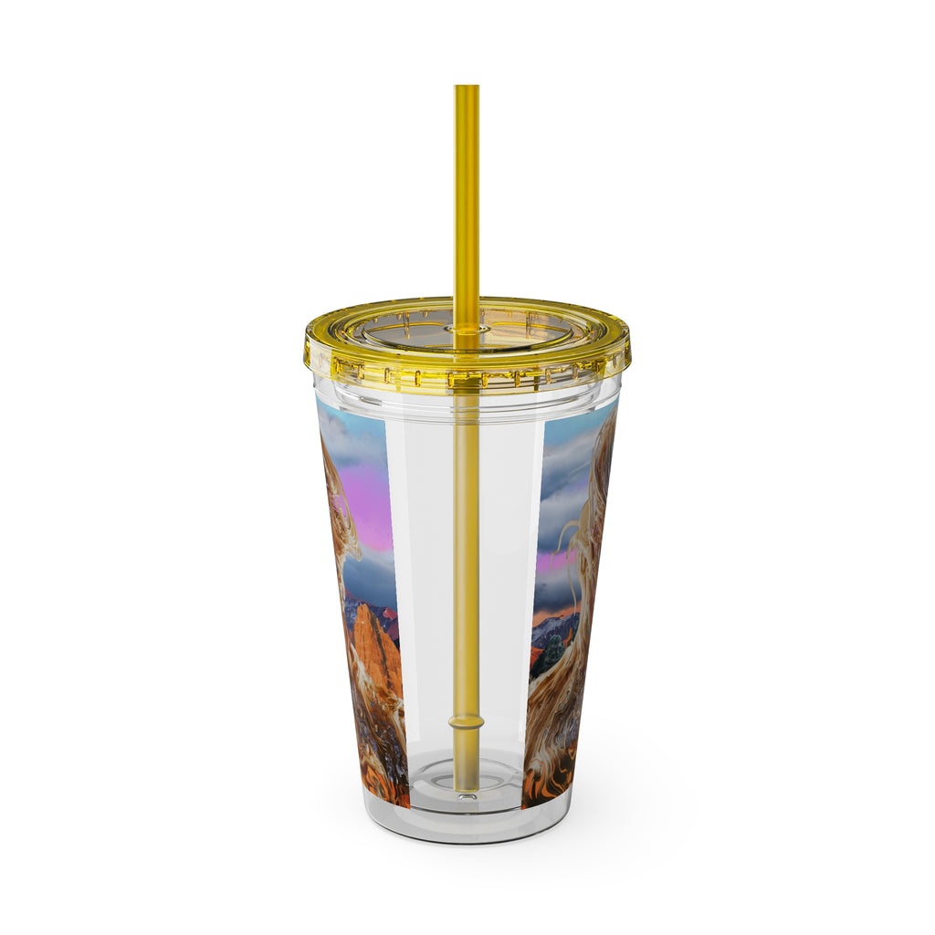 Squiggly Man - Sunsplash Tumbler with Straw, 16oz