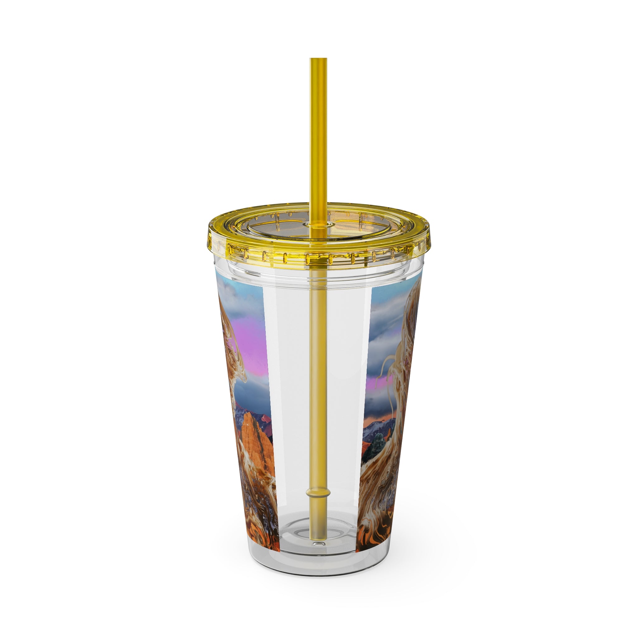 Squiggly Man - Sunsplash Tumbler with Straw, 16oz