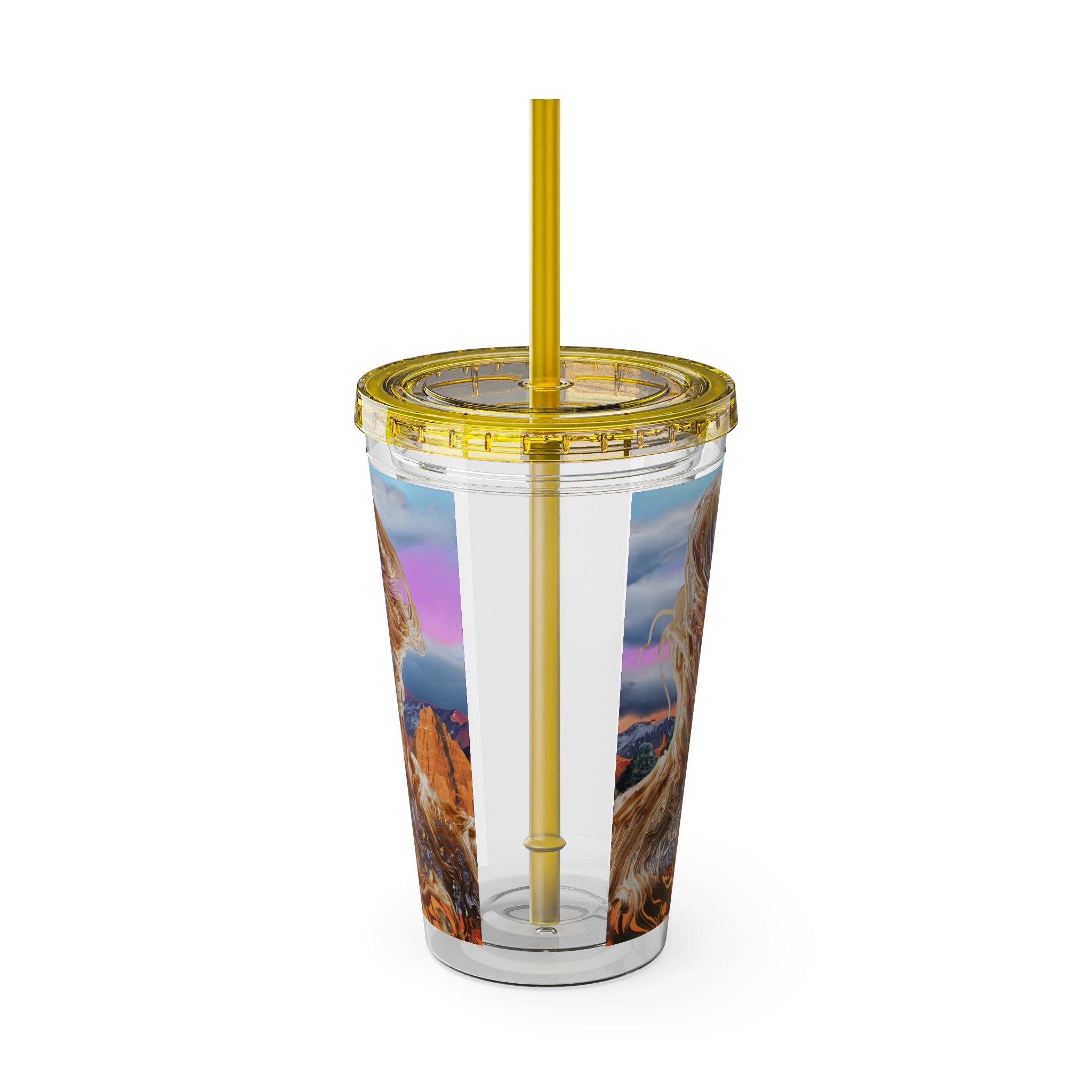 Squiggly Man - Sunsplash Tumbler with Straw, 16oz