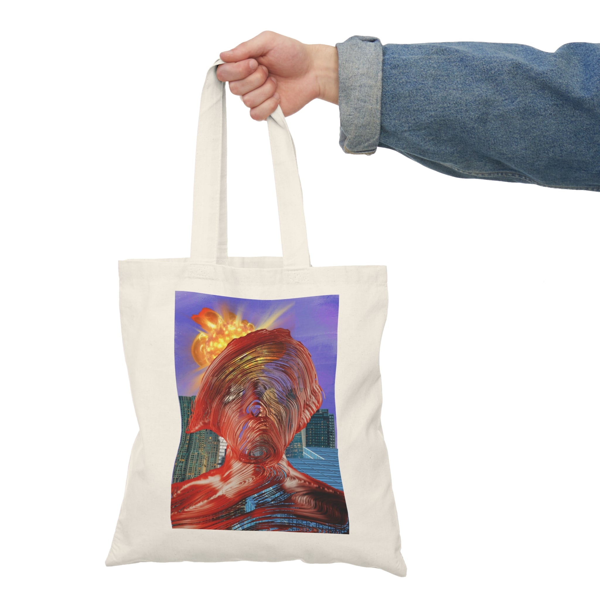 Swirly Man - Natural Tote Bag