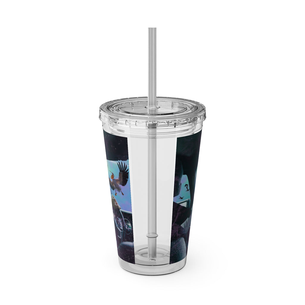 Surprise Visit - Sunsplash Tumbler with Straw, 16oz