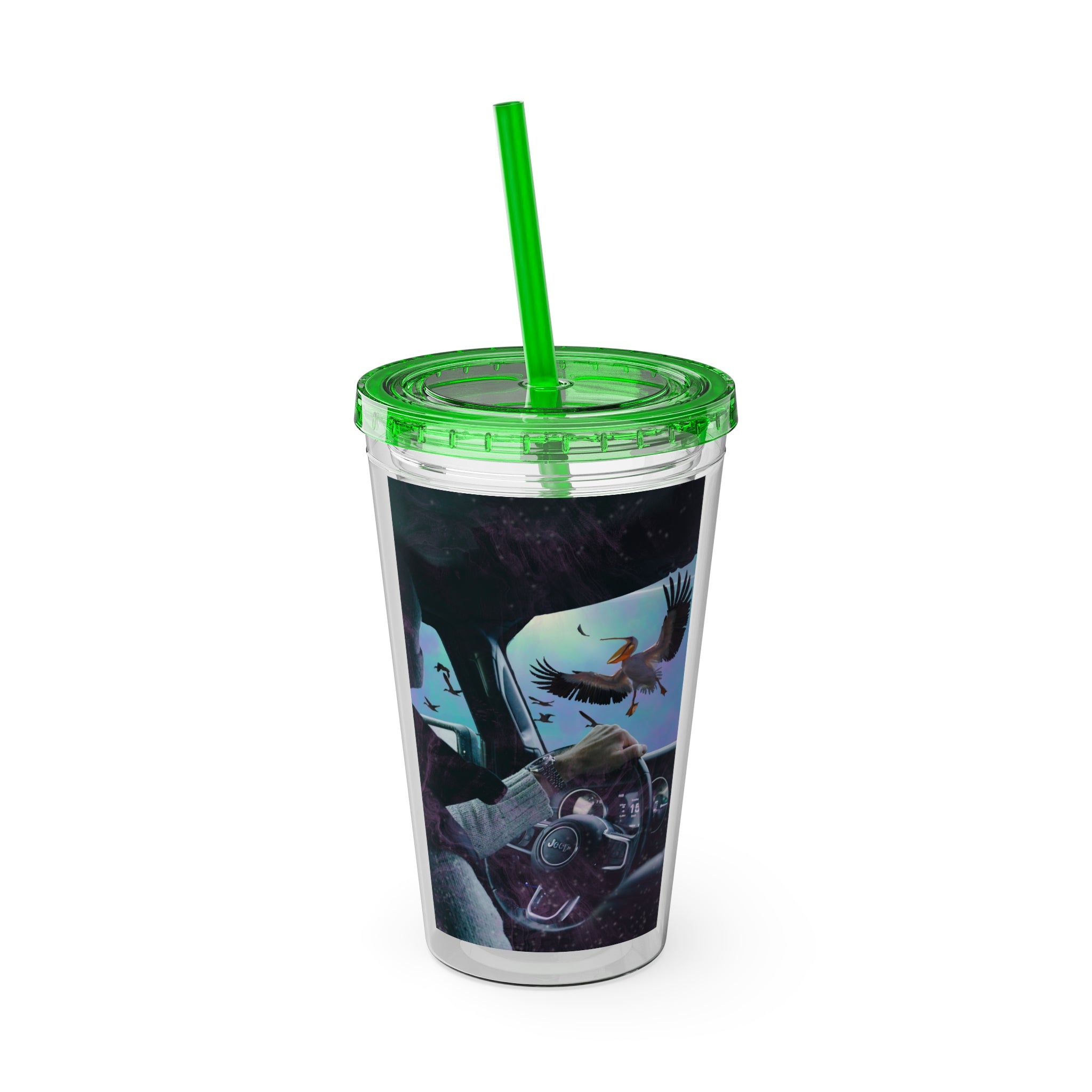Surprise Visit - Sunsplash Tumbler with Straw, 16oz