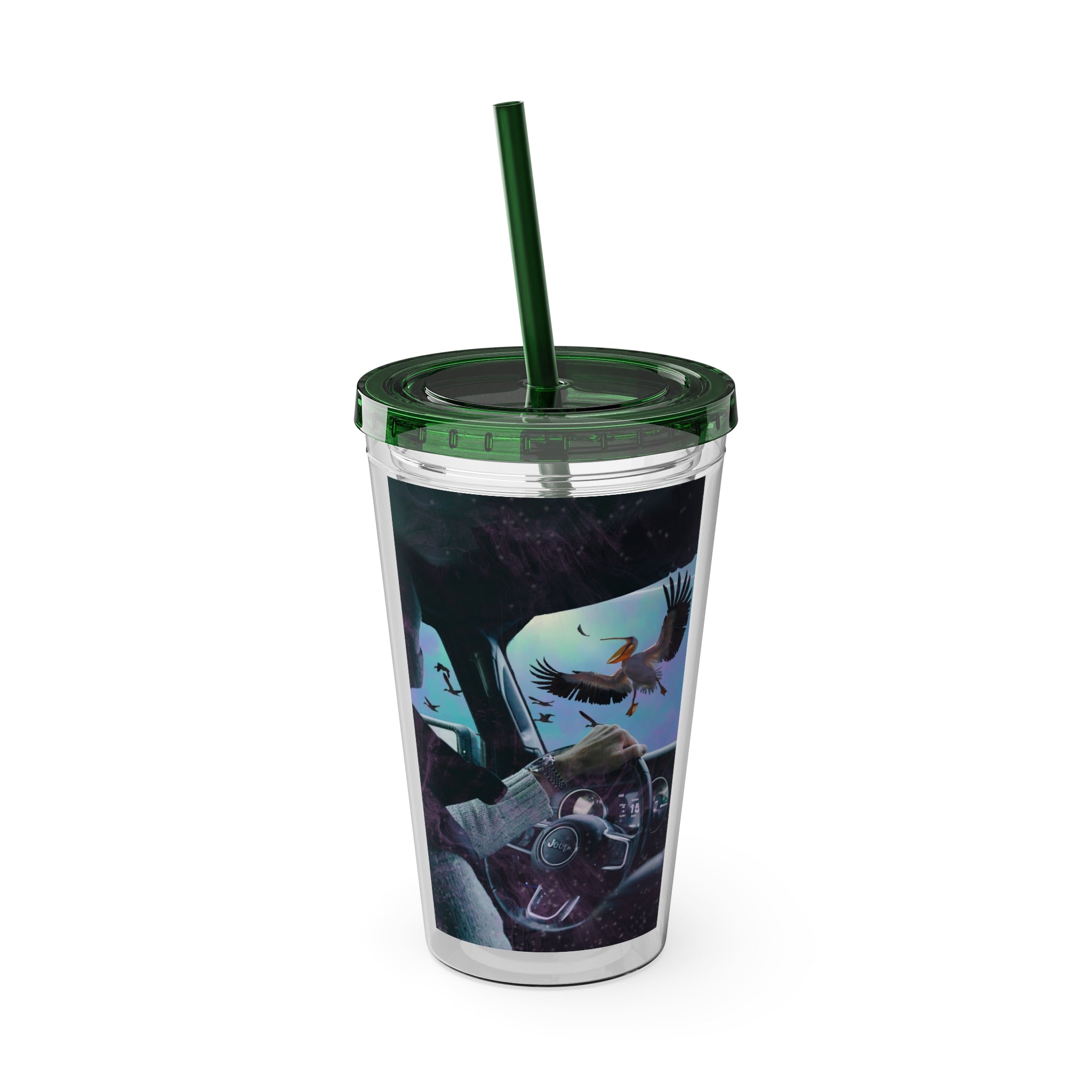 Surprise Visit - Sunsplash Tumbler with Straw, 16oz
