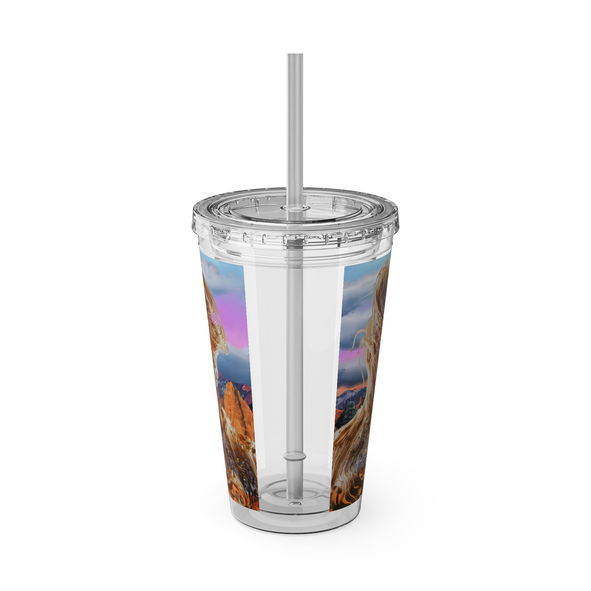 Squiggly Man - Sunsplash Tumbler with Straw, 16oz