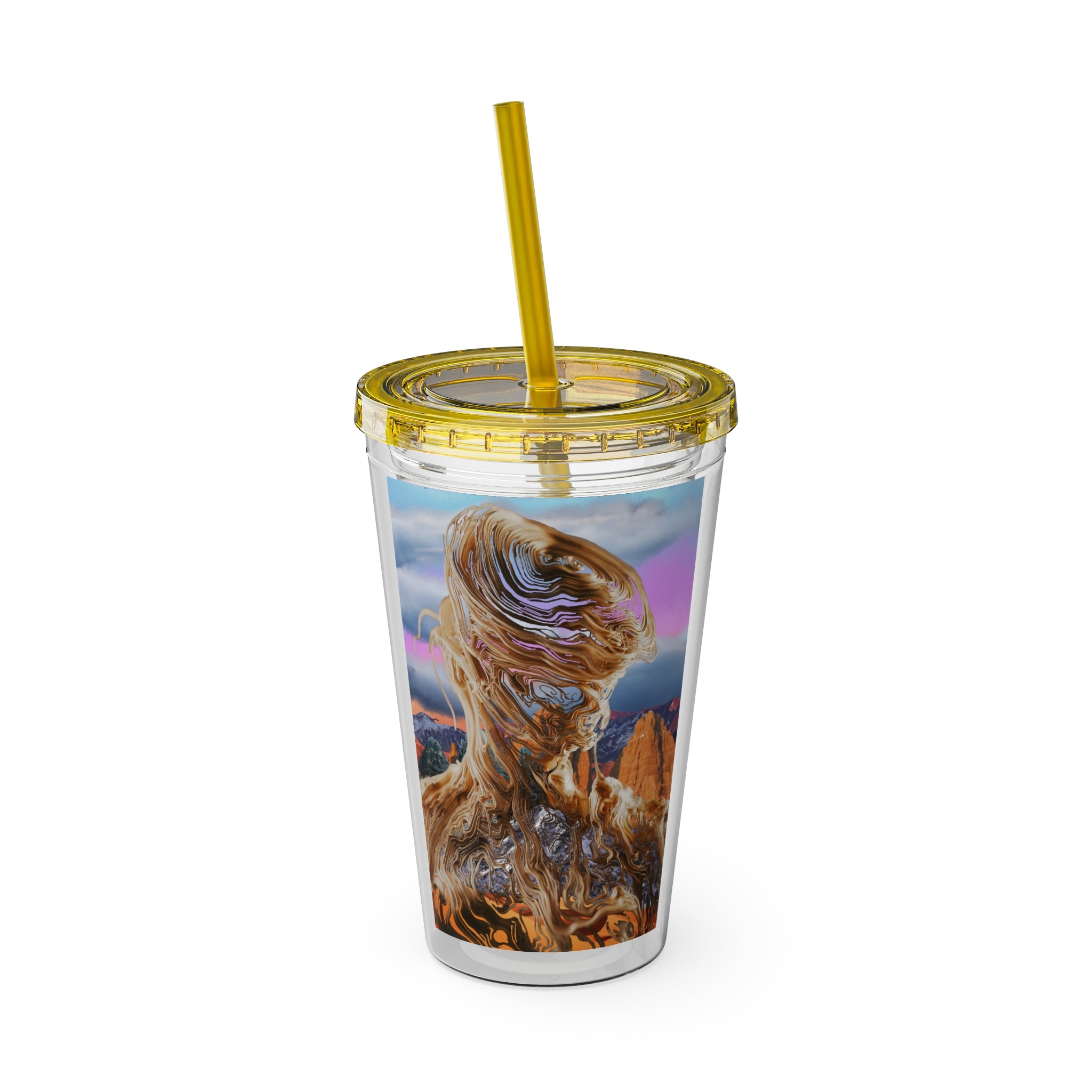 Squiggly Man - Sunsplash Tumbler with Straw, 16oz