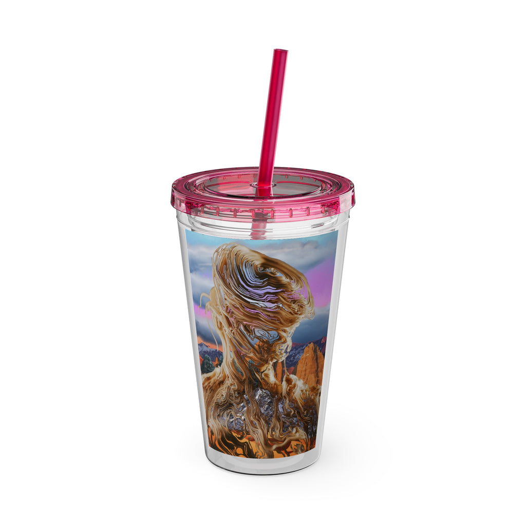 Squiggly Man - Sunsplash Tumbler with Straw, 16oz