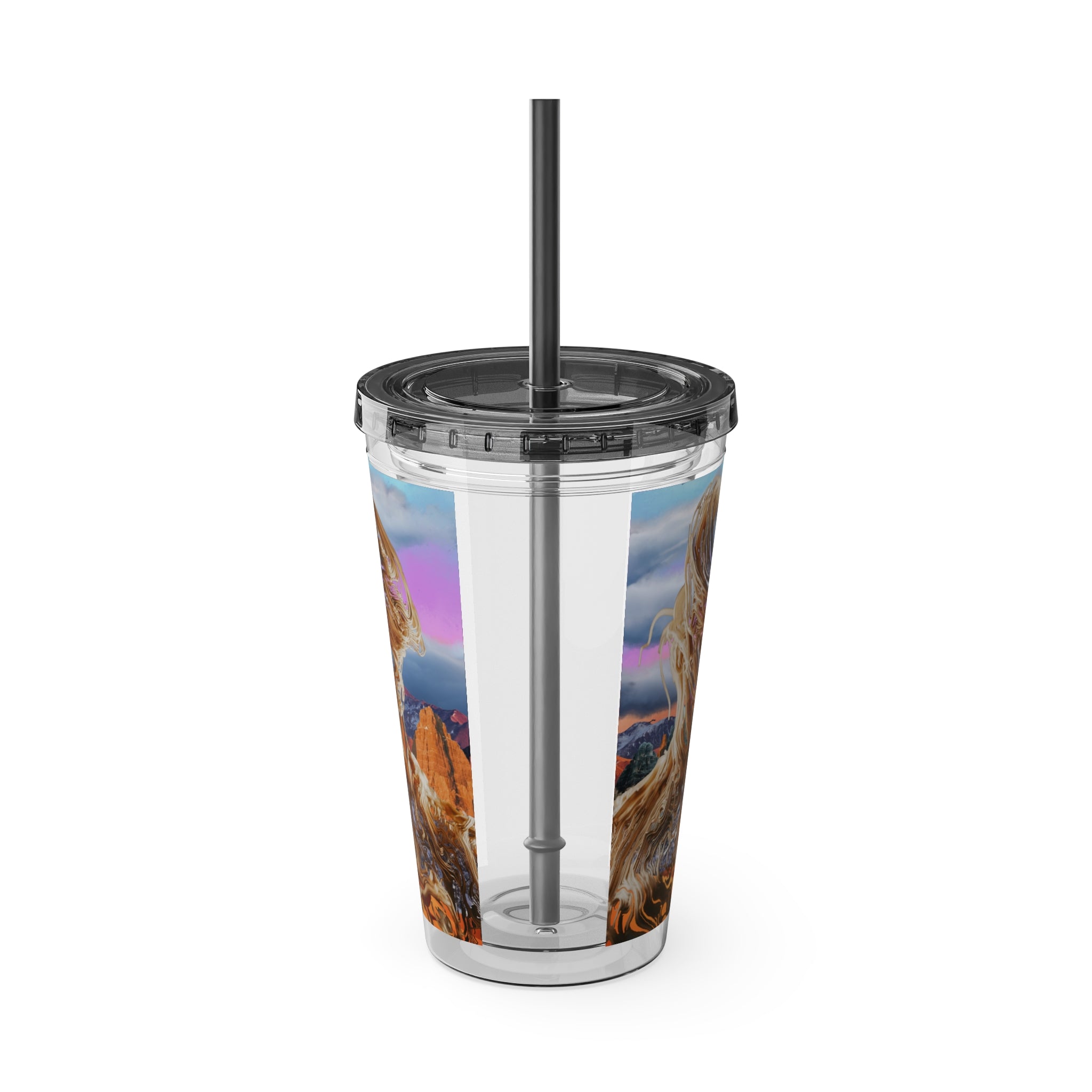 Squiggly Man - Sunsplash Tumbler with Straw, 16oz