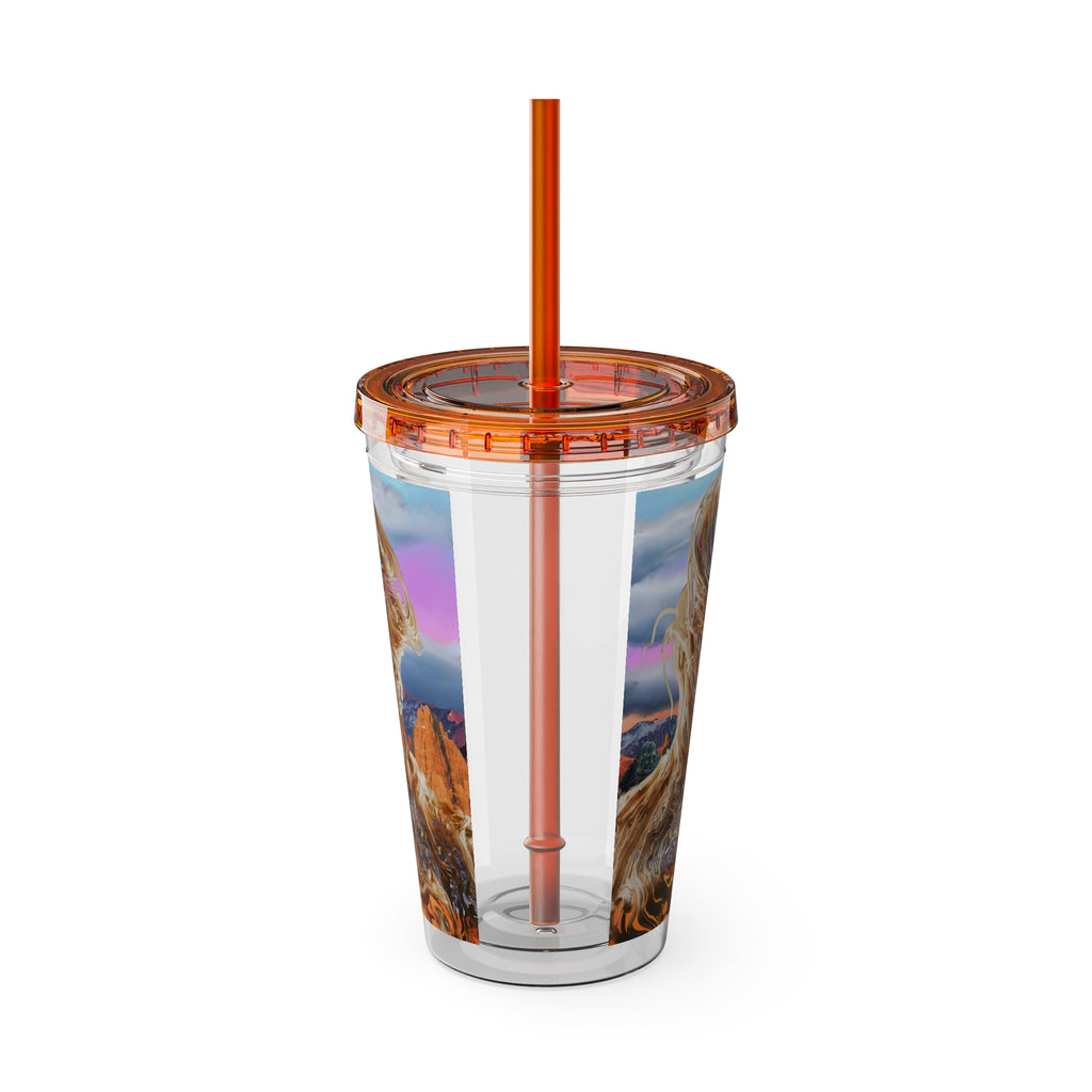 Squiggly Man - Sunsplash Tumbler with Straw, 16oz