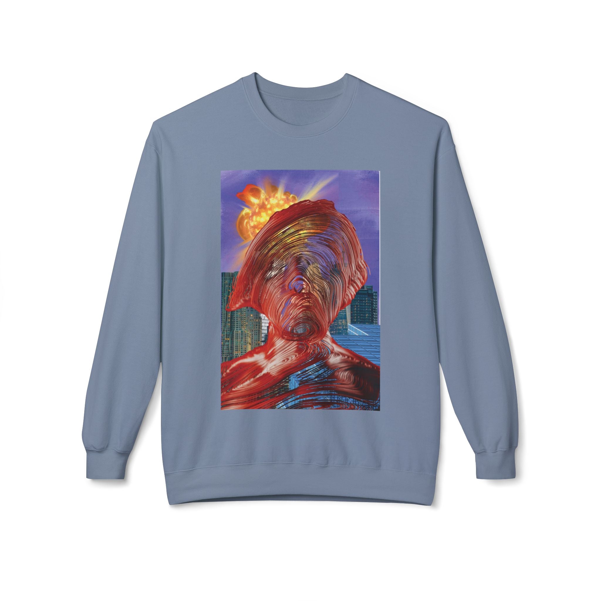 Swirly Man - Unisex Midweight Softstyle Fleece Crewneck Sweatshirt