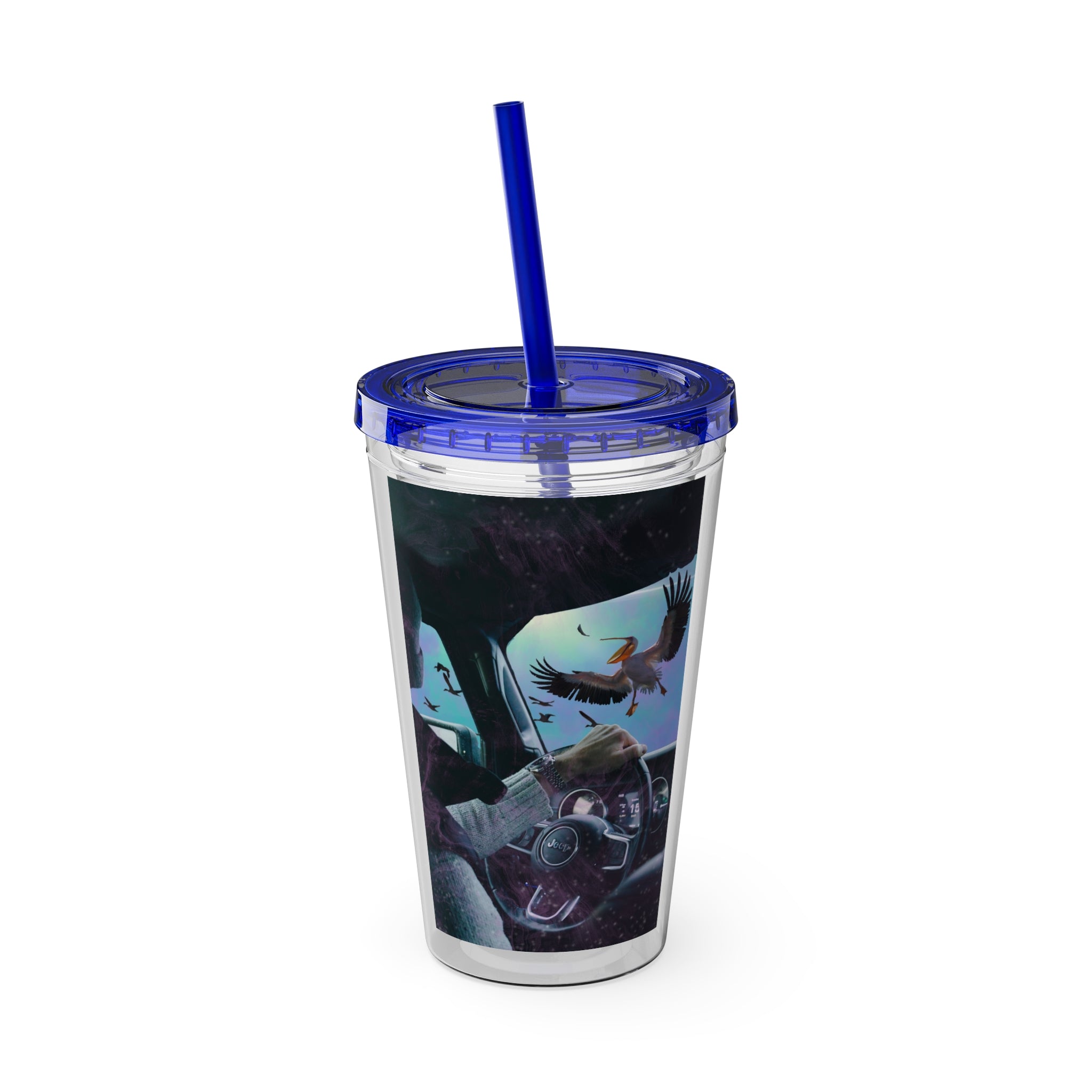 Surprise Visit - Sunsplash Tumbler with Straw, 16oz