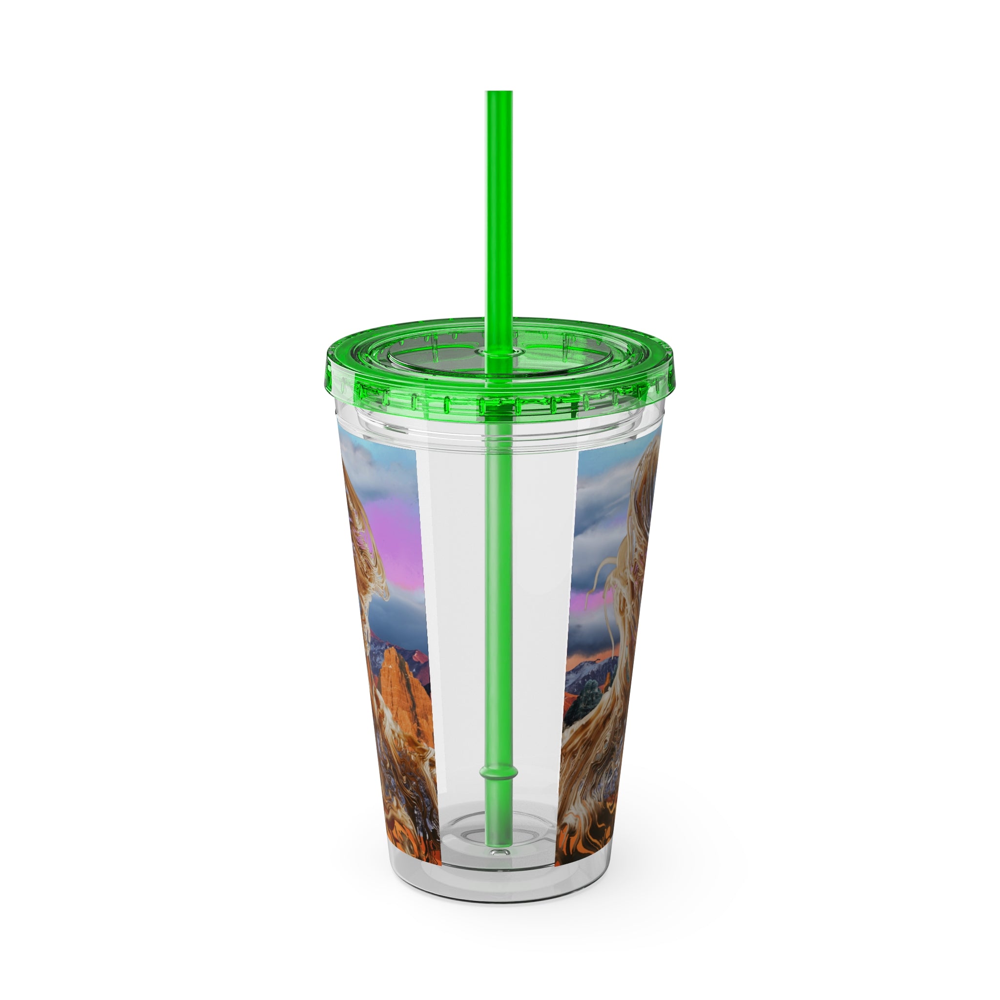 Squiggly Man - Sunsplash Tumbler with Straw, 16oz