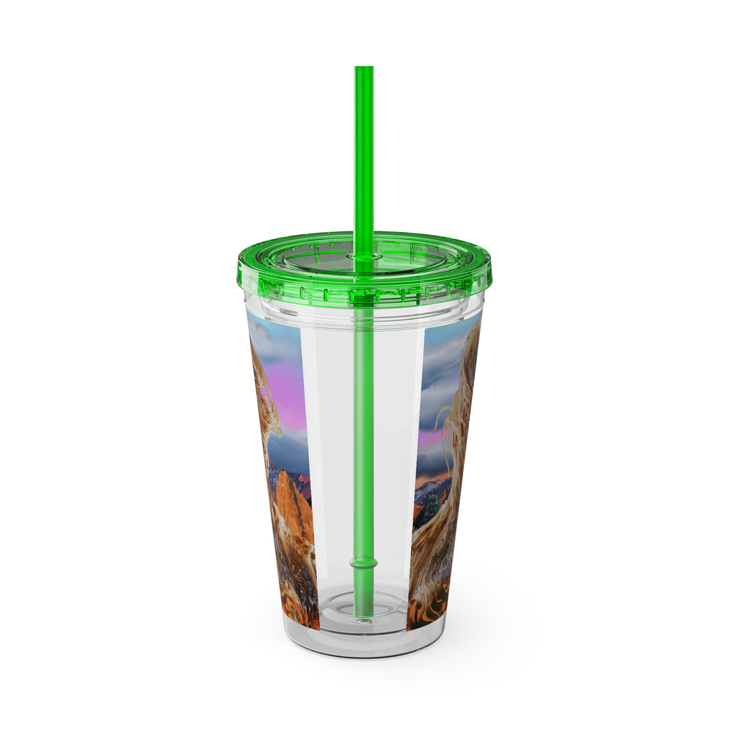 Squiggly Man - Sunsplash Tumbler with Straw, 16oz