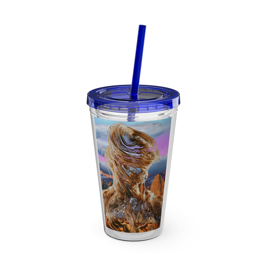 Squiggly Man - Sunsplash Tumbler with Straw, 16oz
