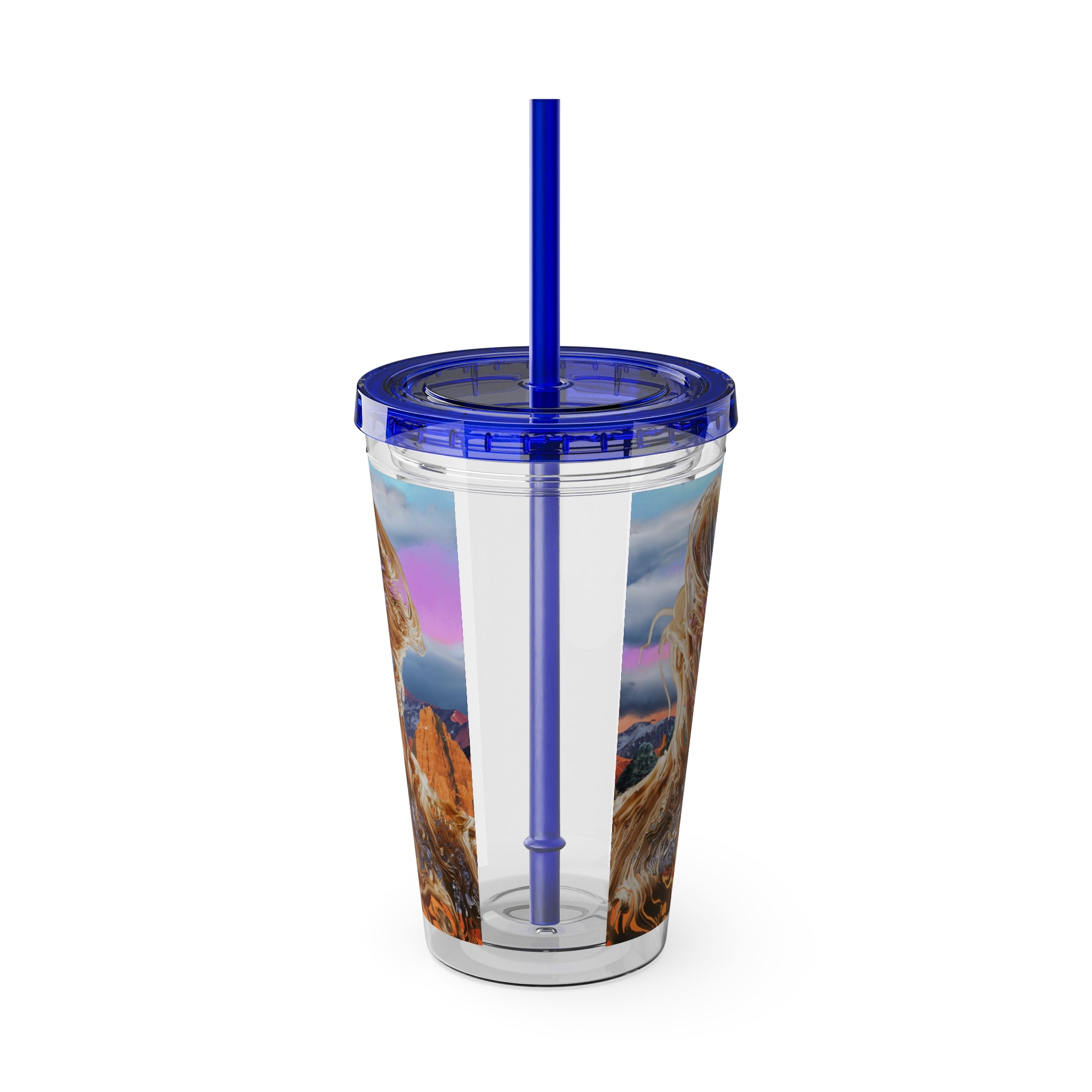 Squiggly Man - Sunsplash Tumbler with Straw, 16oz