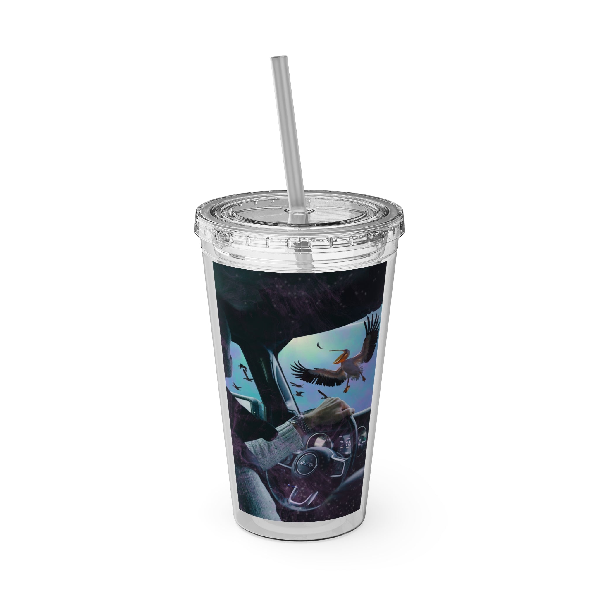 Surprise Visit - Sunsplash Tumbler with Straw, 16oz