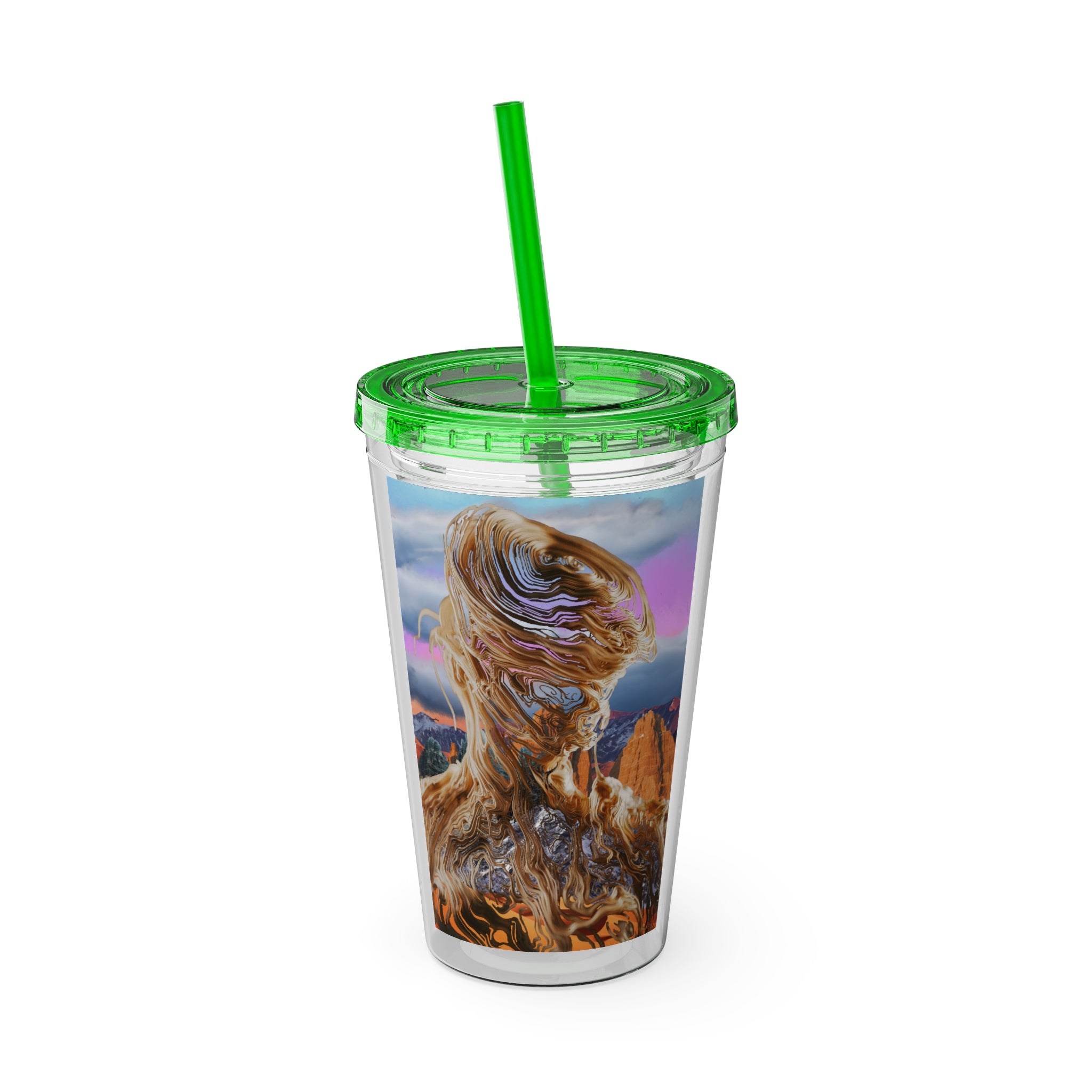 Squiggly Man - Sunsplash Tumbler with Straw, 16oz