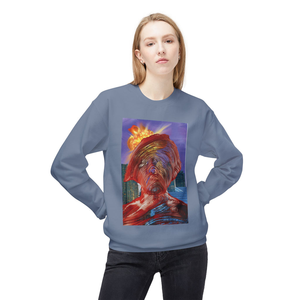 Swirly Man - Unisex Midweight Softstyle Fleece Crewneck Sweatshirt