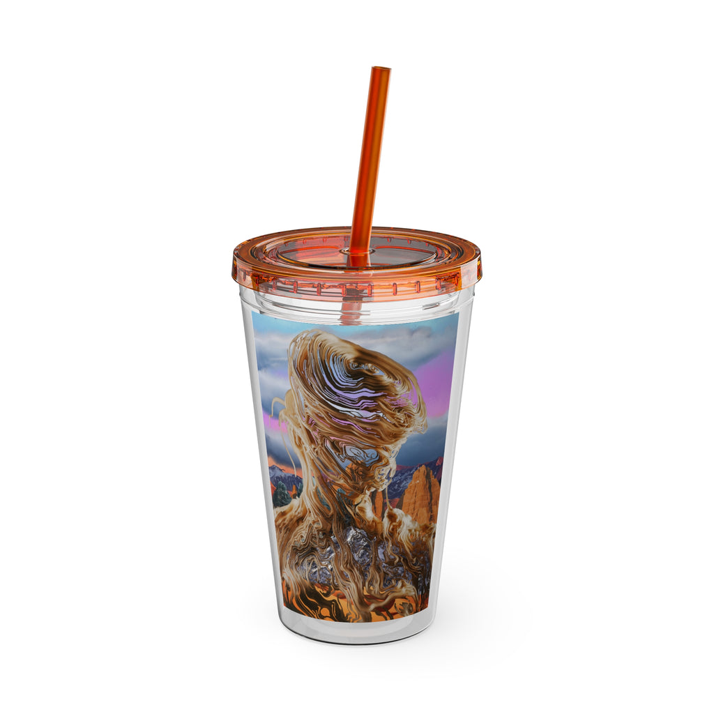 Squiggly Man - Sunsplash Tumbler with Straw, 16oz