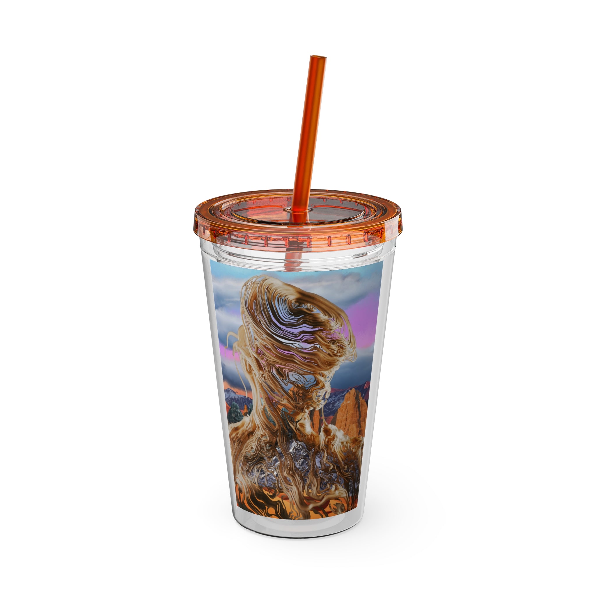 Squiggly Man - Sunsplash Tumbler with Straw, 16oz