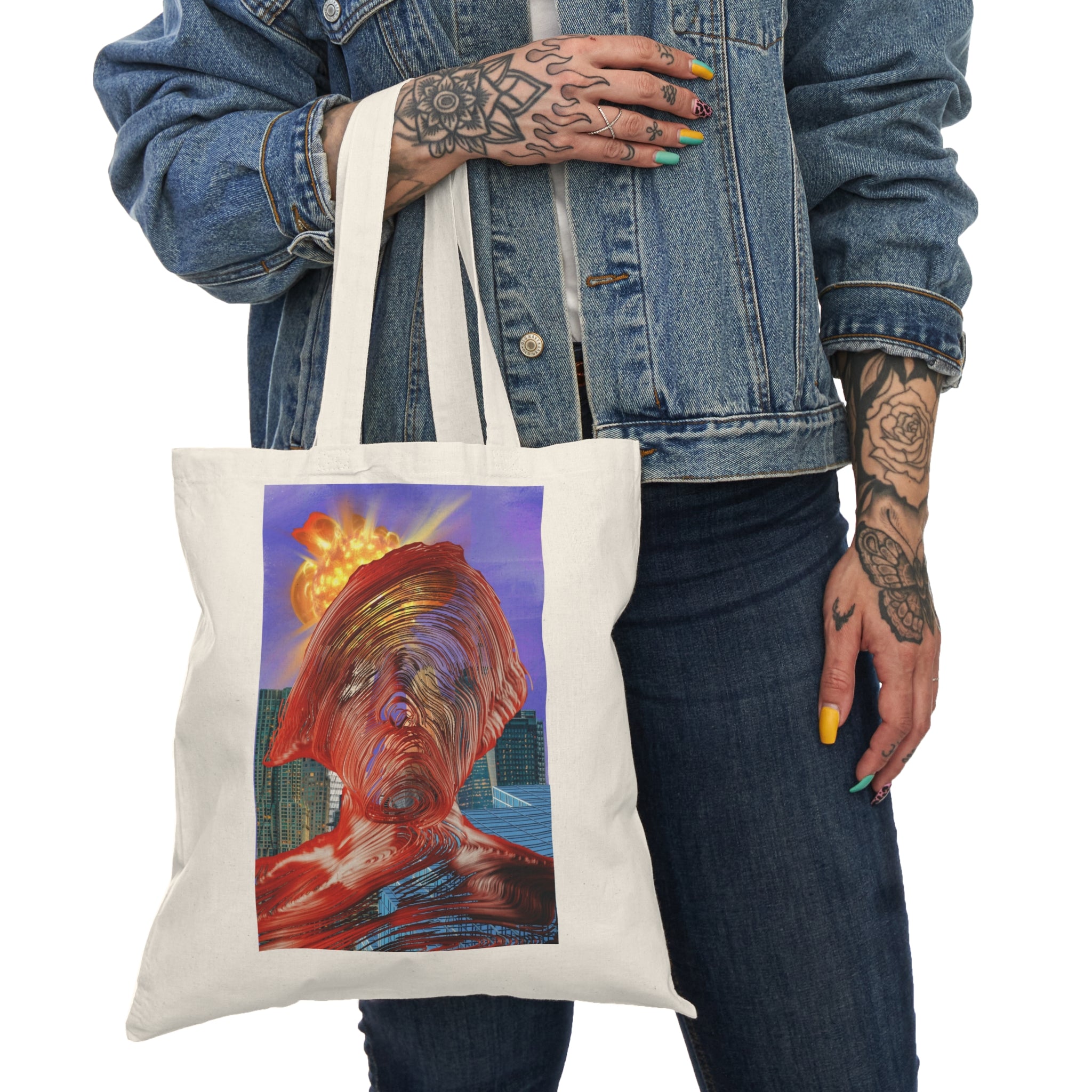 Swirly Man - Natural Tote Bag