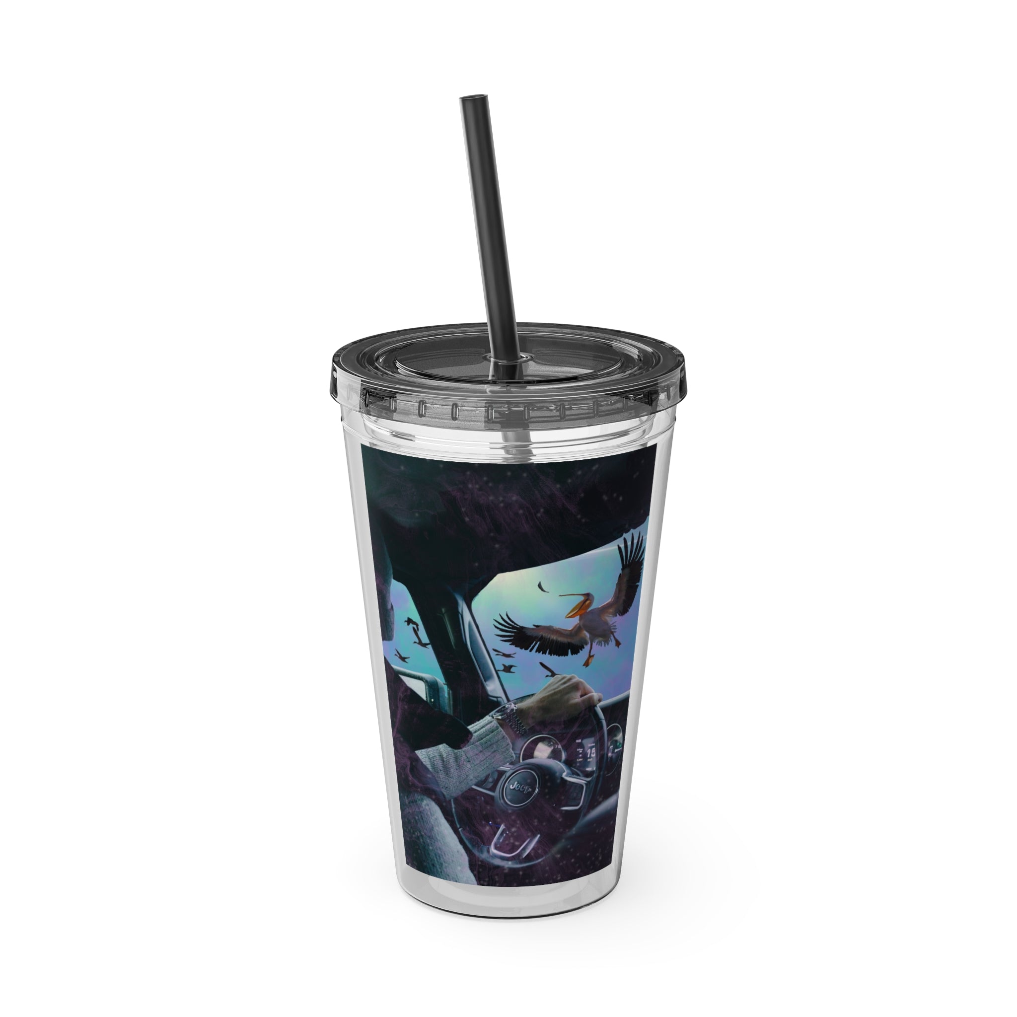 Surprise Visit - Sunsplash Tumbler with Straw, 16oz