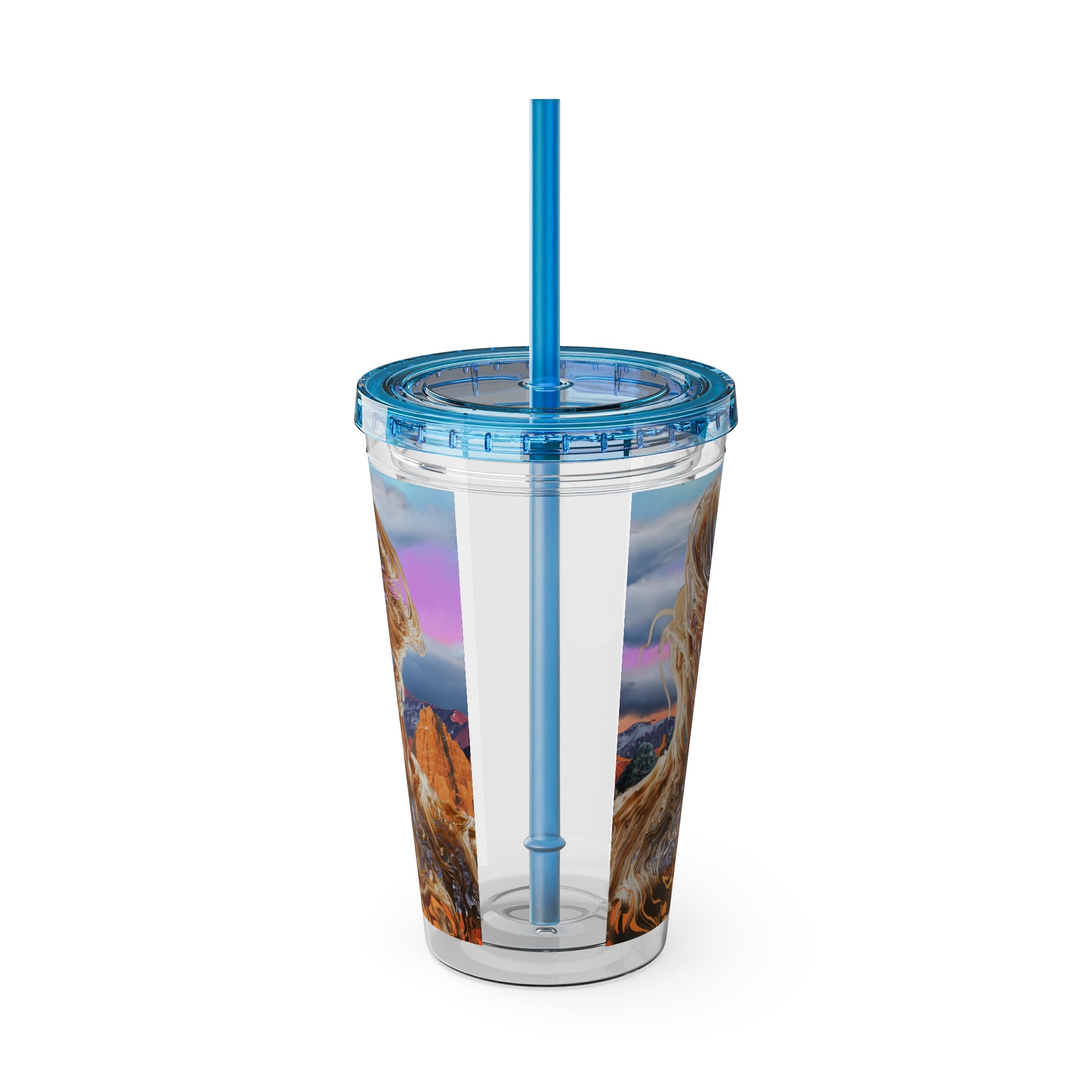Squiggly Man - Sunsplash Tumbler with Straw, 16oz