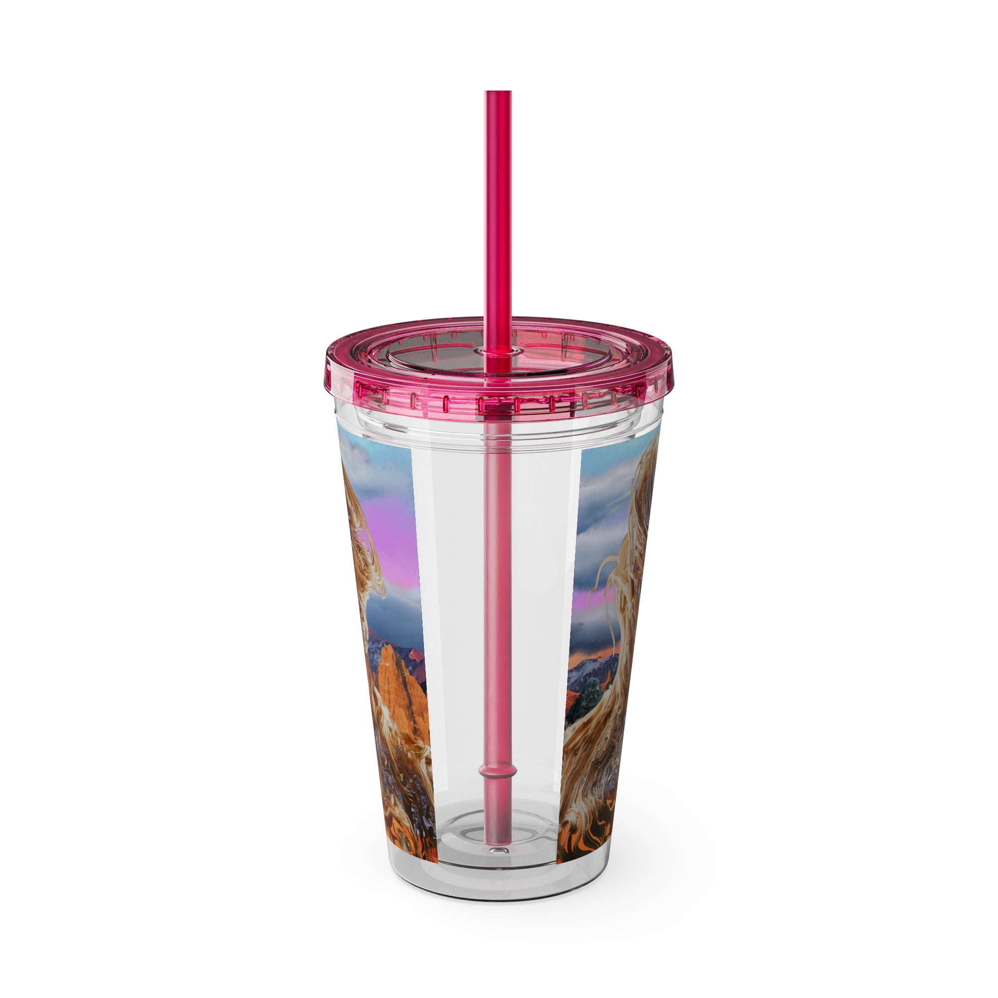 Squiggly Man - Sunsplash Tumbler with Straw, 16oz
