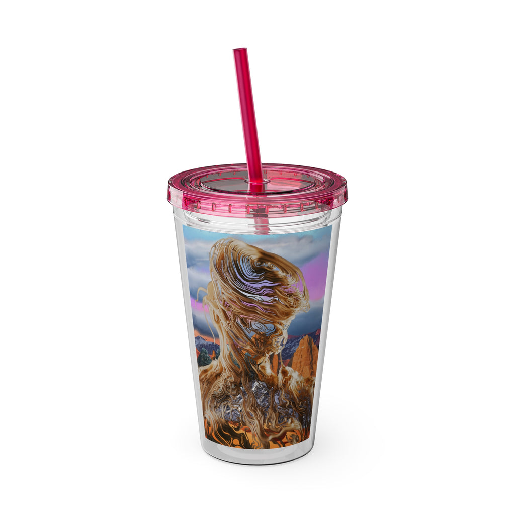 Squiggly Man - Sunsplash Tumbler with Straw, 16oz