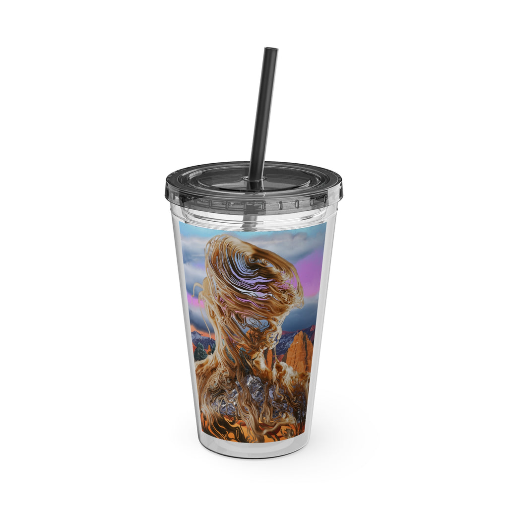 Squiggly Man - Sunsplash Tumbler with Straw, 16oz