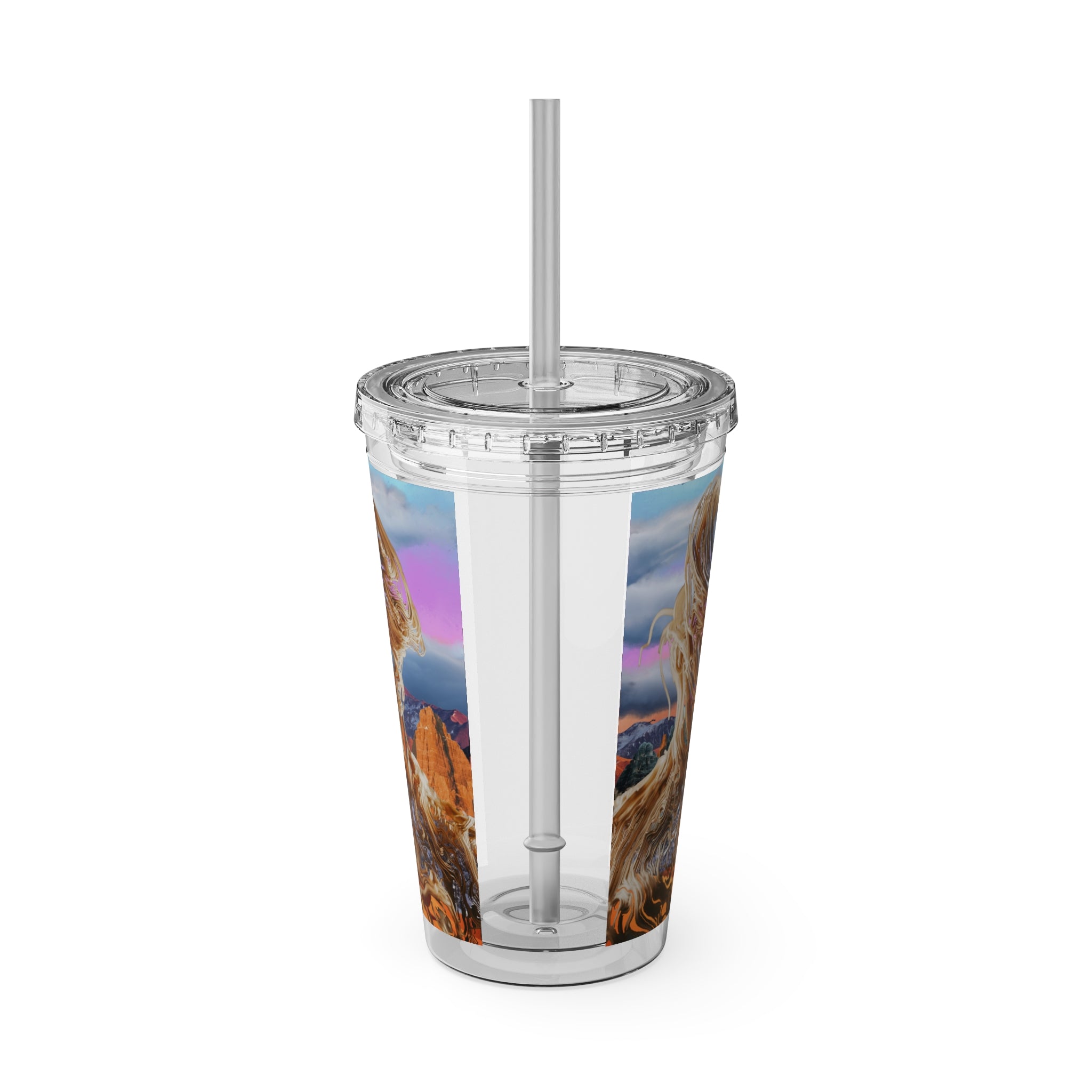 Squiggly Man - Sunsplash Tumbler with Straw, 16oz
