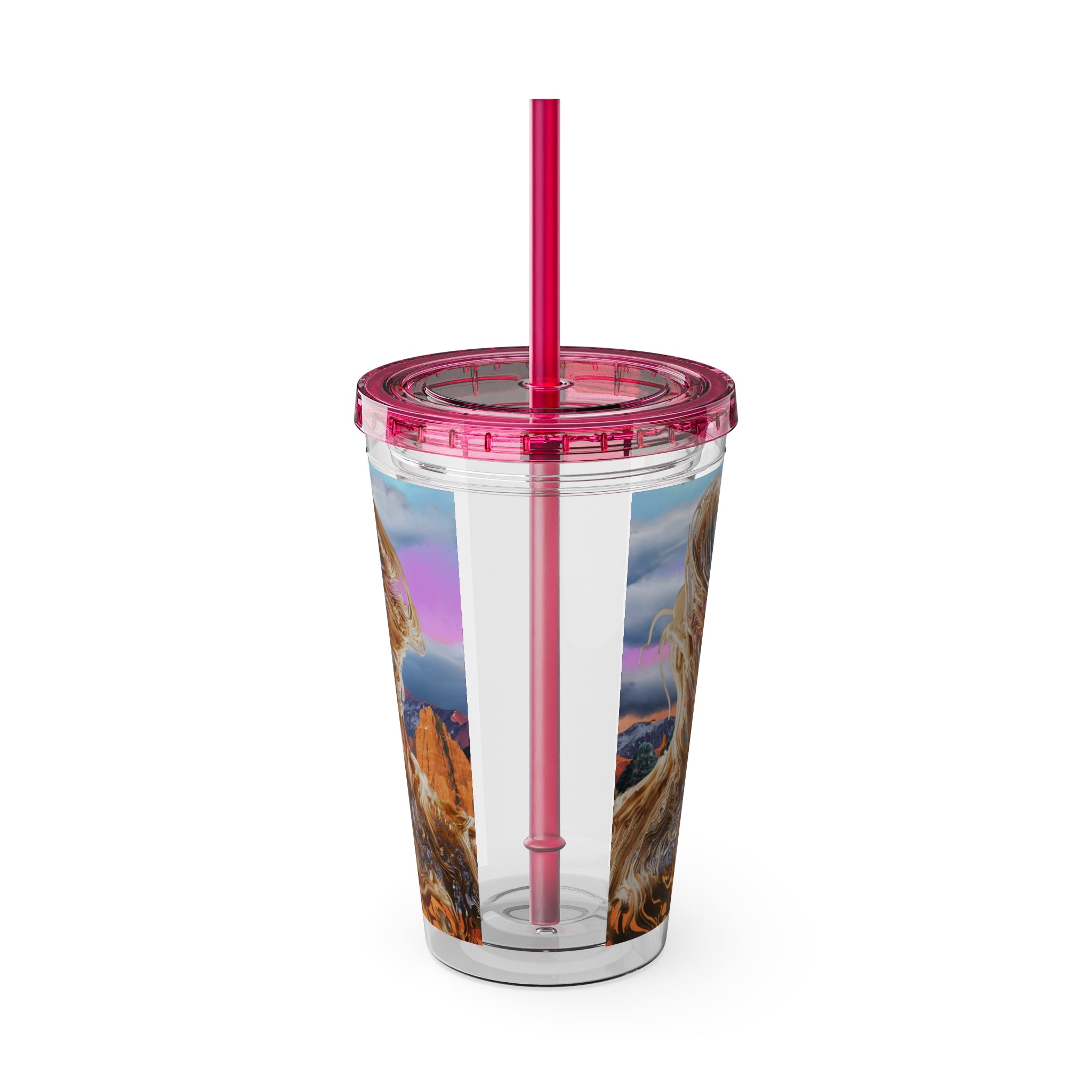 Squiggly Man - Sunsplash Tumbler with Straw, 16oz