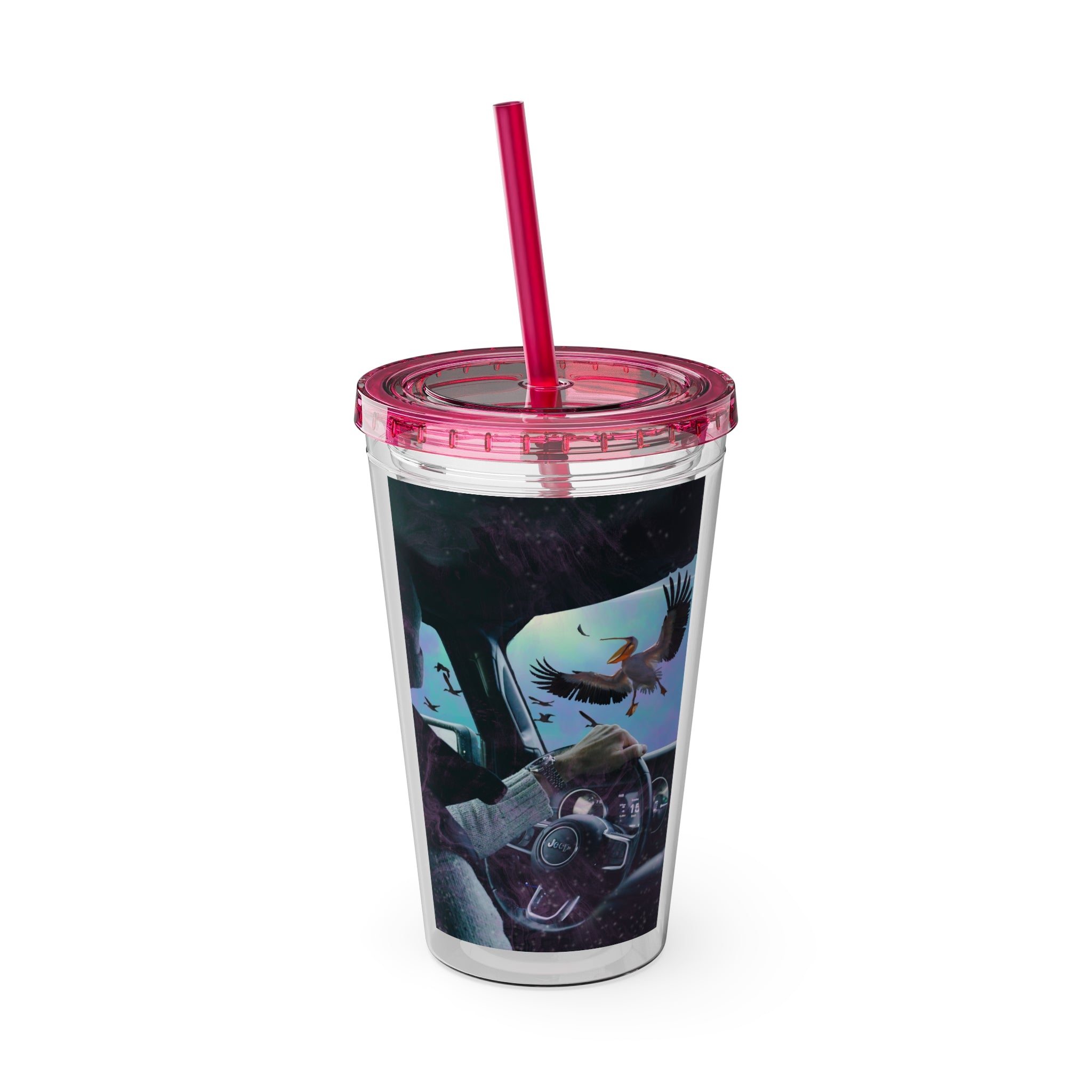 Surprise Visit - Sunsplash Tumbler with Straw, 16oz