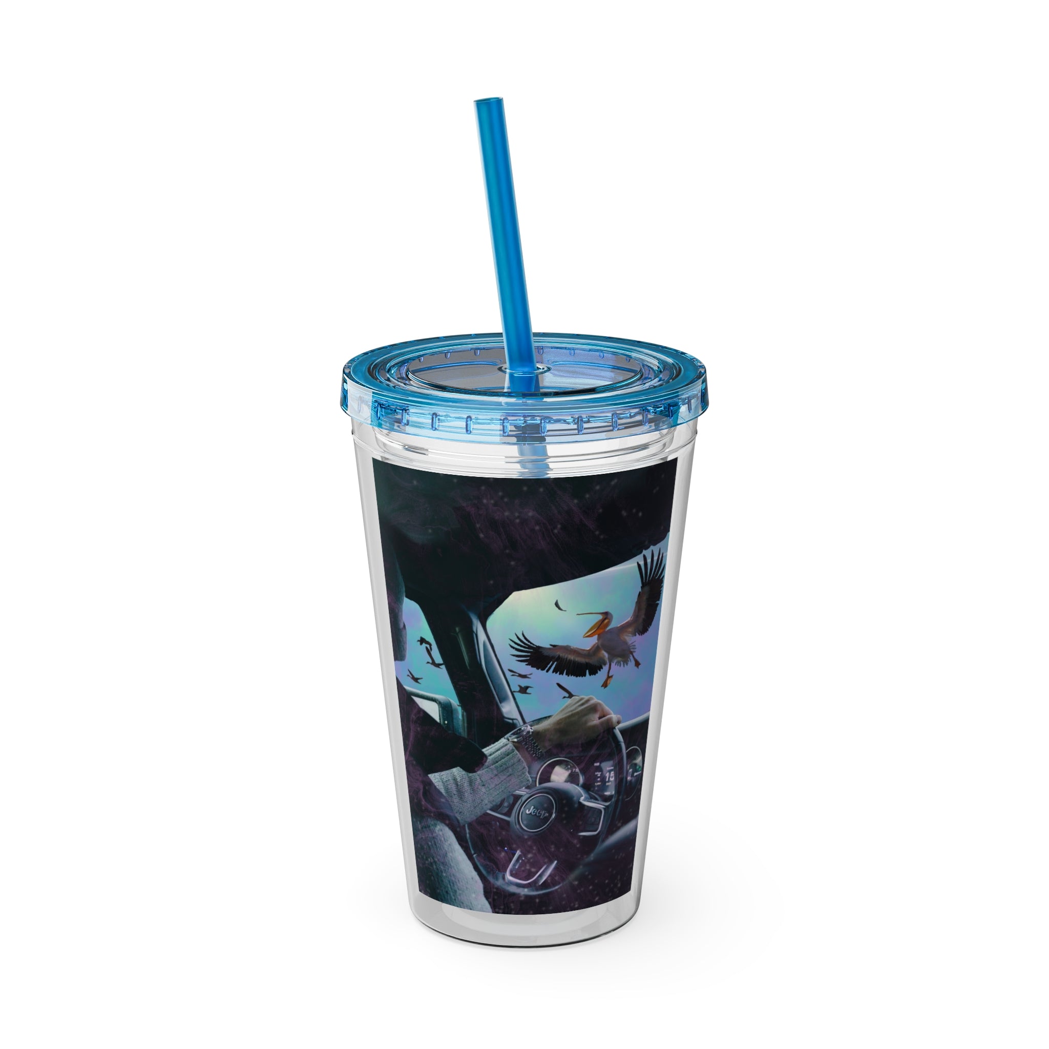 Surprise Visit - Sunsplash Tumbler with Straw, 16oz