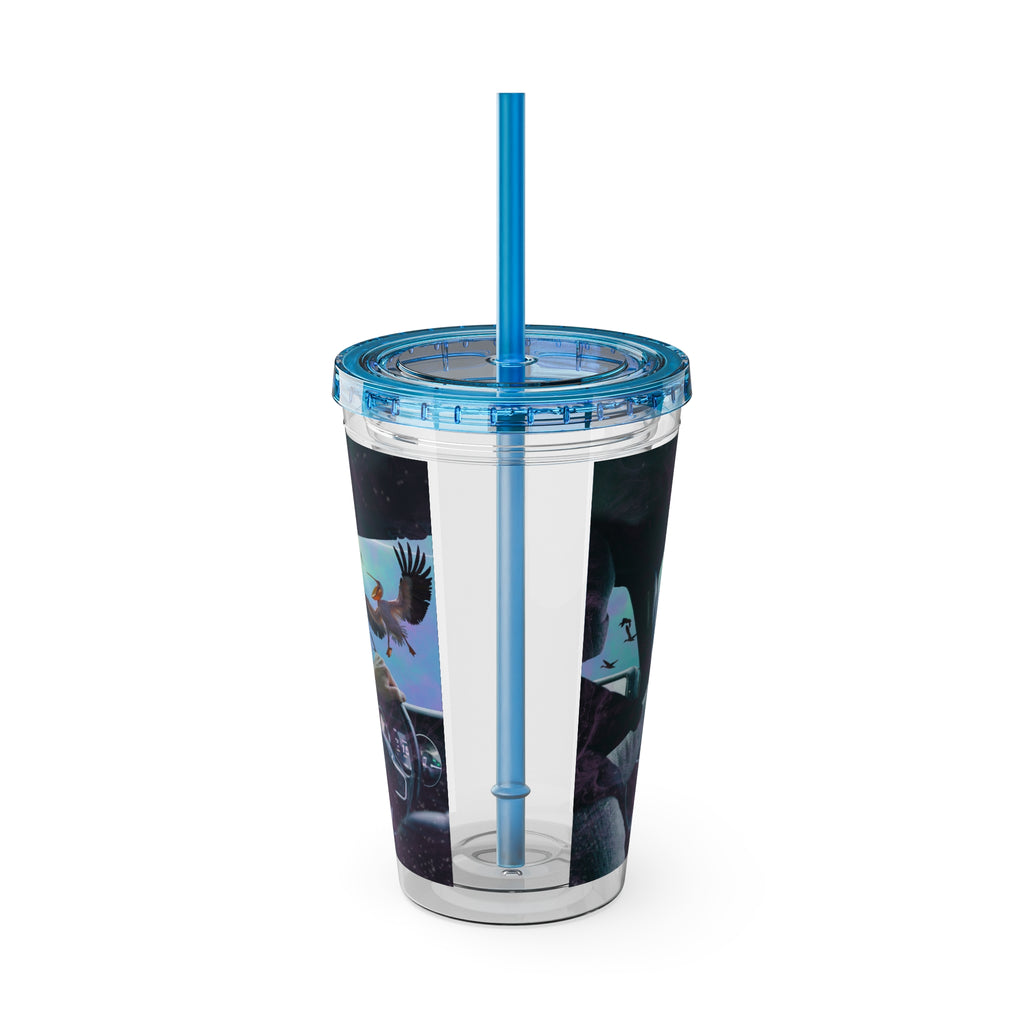Surprise Visit - Sunsplash Tumbler with Straw, 16oz